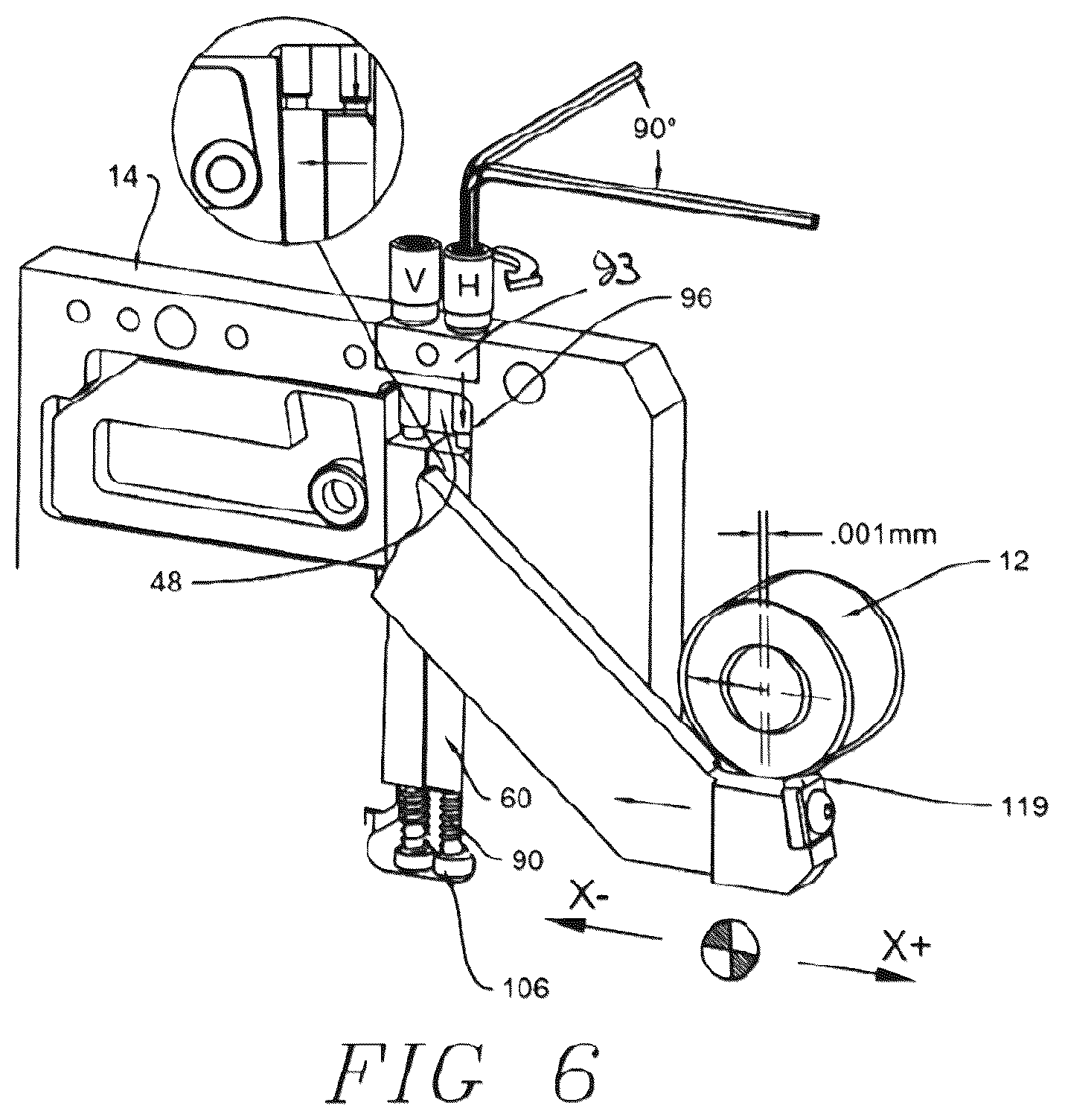 Patent US12350785 Figure 6 – Steady rest with predictable micron-sized adjustment