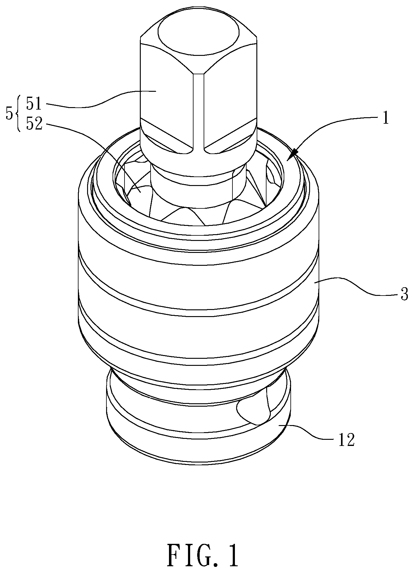 Patent US12350794 Figure 1 – Driving head-changeable tool