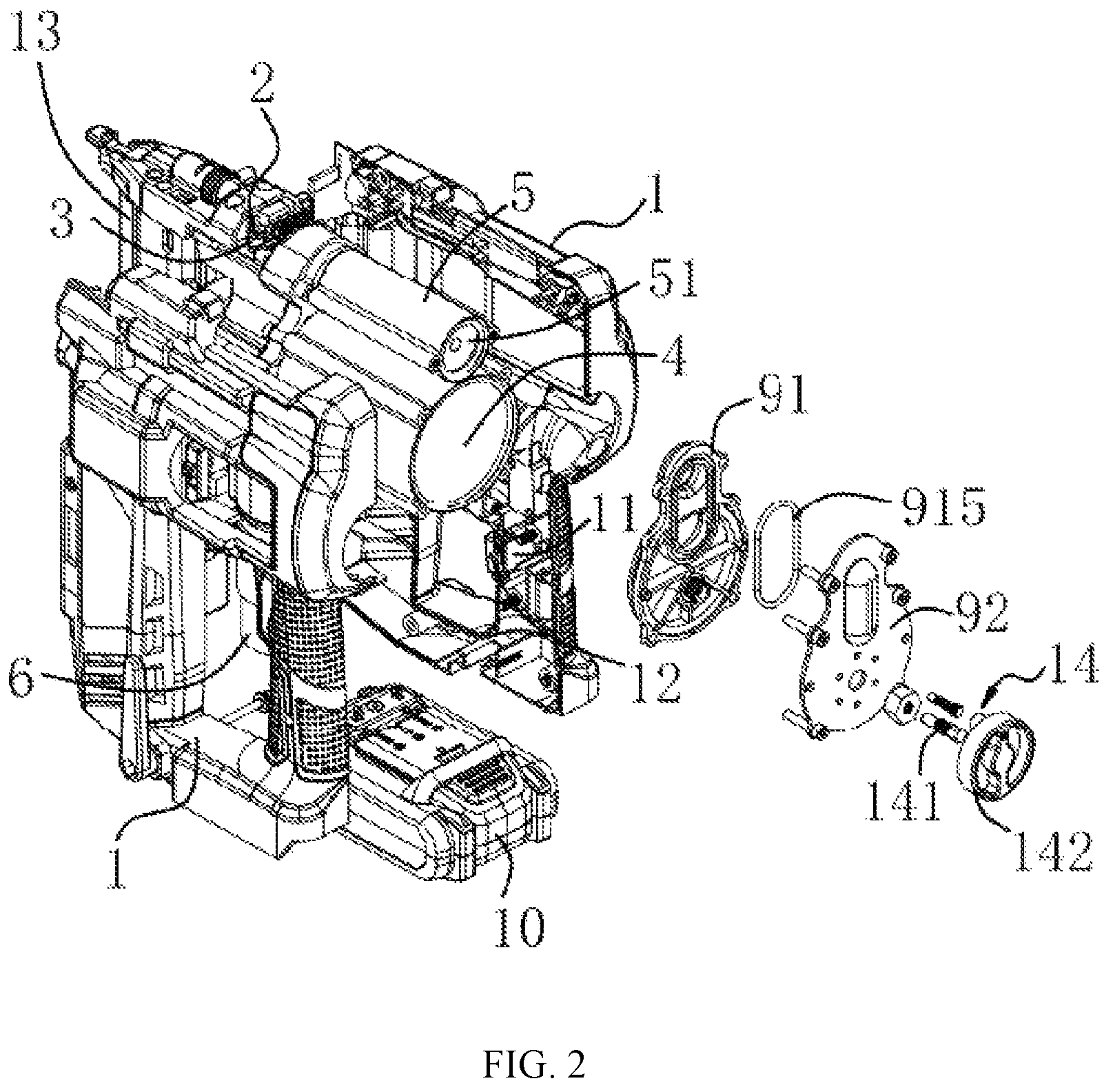 Patent US12350797 Figure 2 – Pneumatic nailing gun with adjustable nailing force