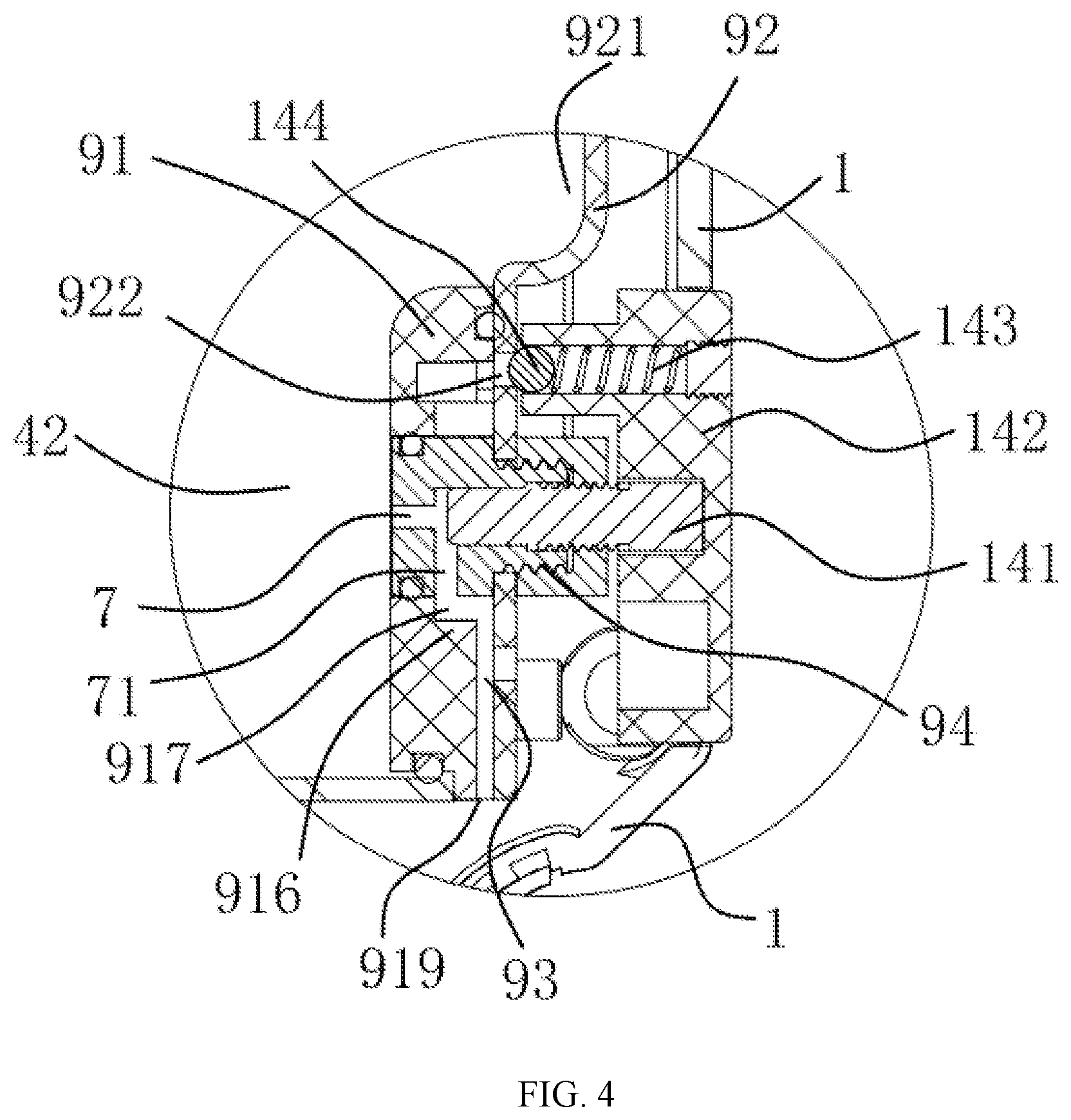 Patent US12350797 Figure 4 – Pneumatic nailing gun with adjustable nailing force