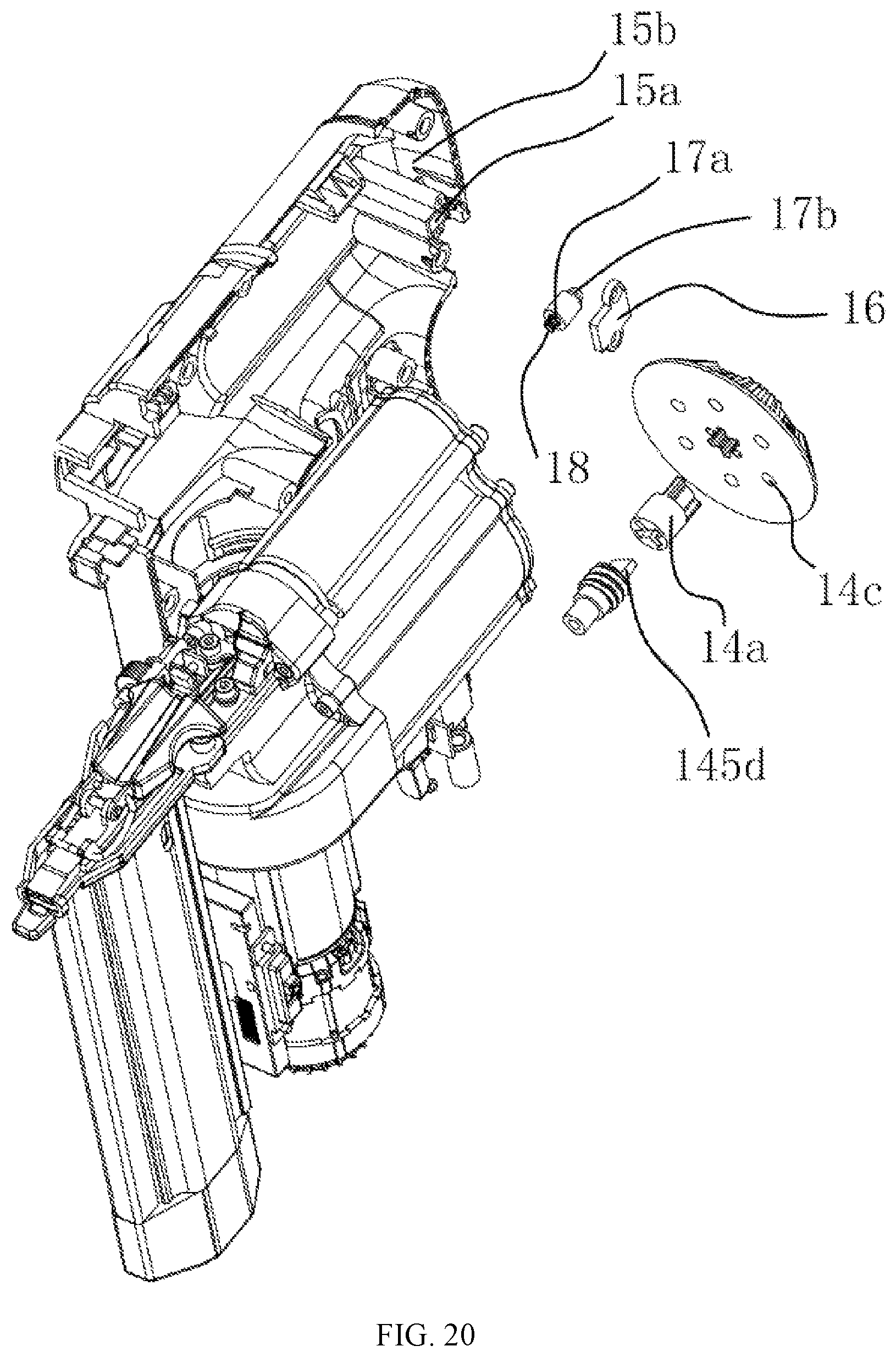 Patent US12350797 Figure 15 – Pneumatic nailing gun with adjustable nailing force