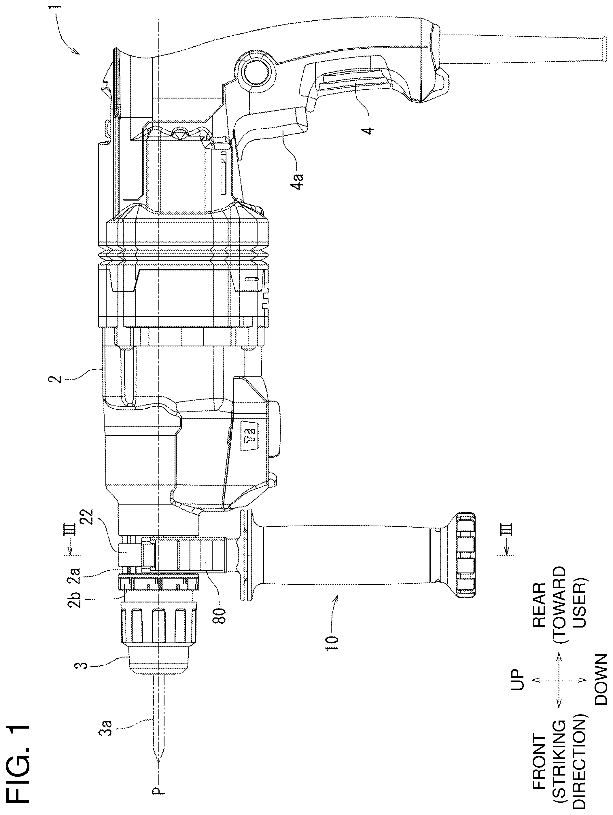 Patent US12350805 Figure 1 – Auxiliary handle for work tool