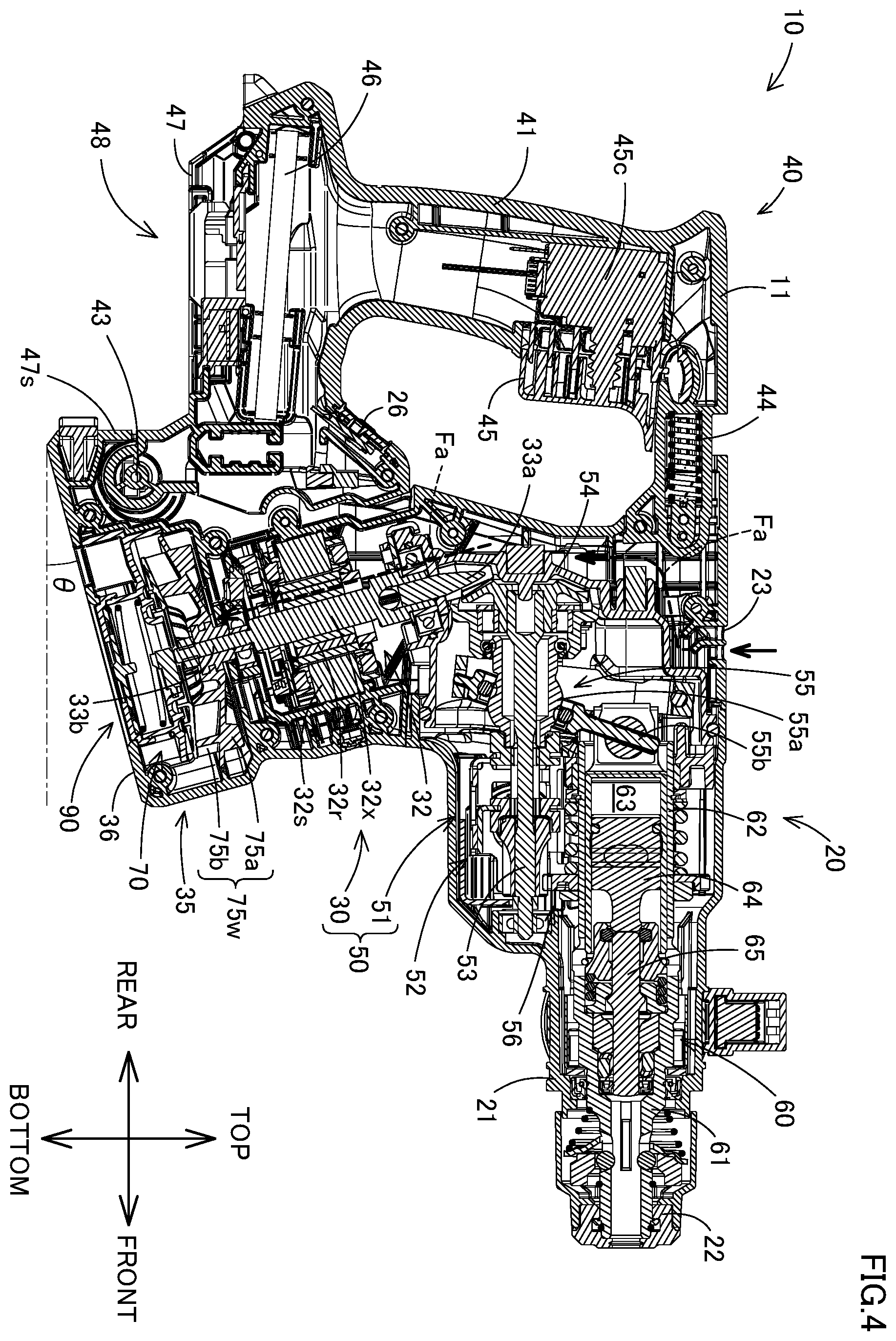 Patent US12350806 Figure 4 – Power tool having a hammer mechanism