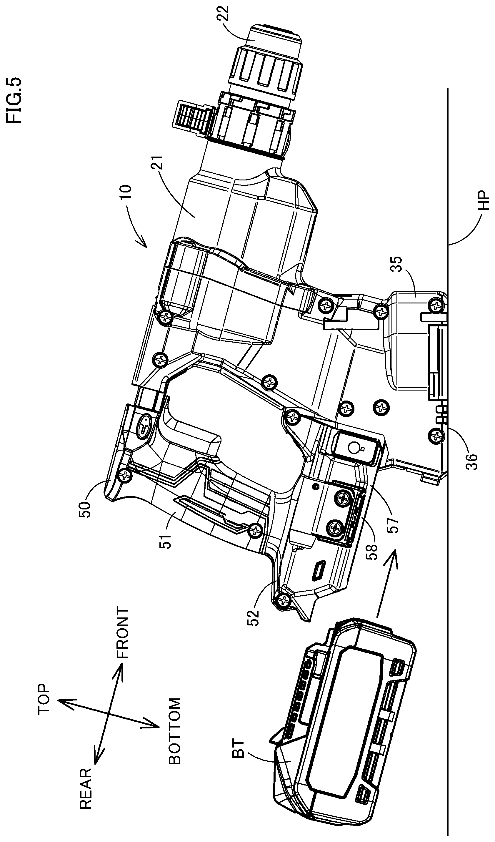 Patent US12350806 Figure 5 – Power tool having a hammer mechanism