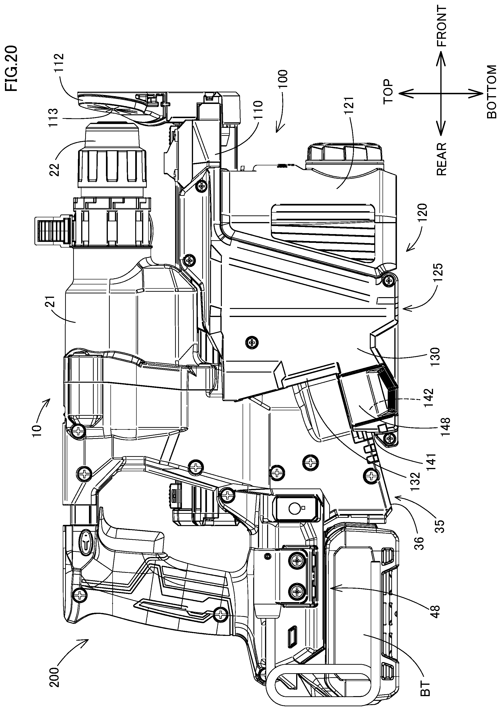 Patent US12350806 Figure 20 – Power tool having a hammer mechanism