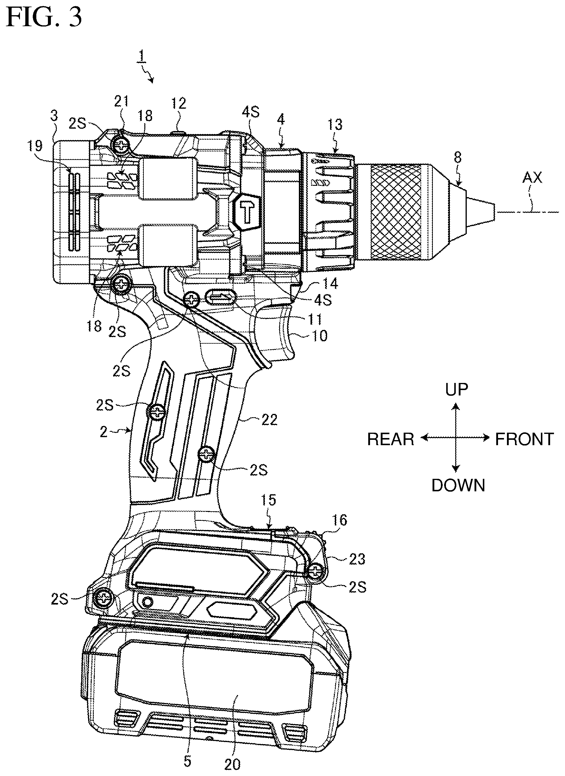 Patent US12350809 Figure 3 – Electric work machine
