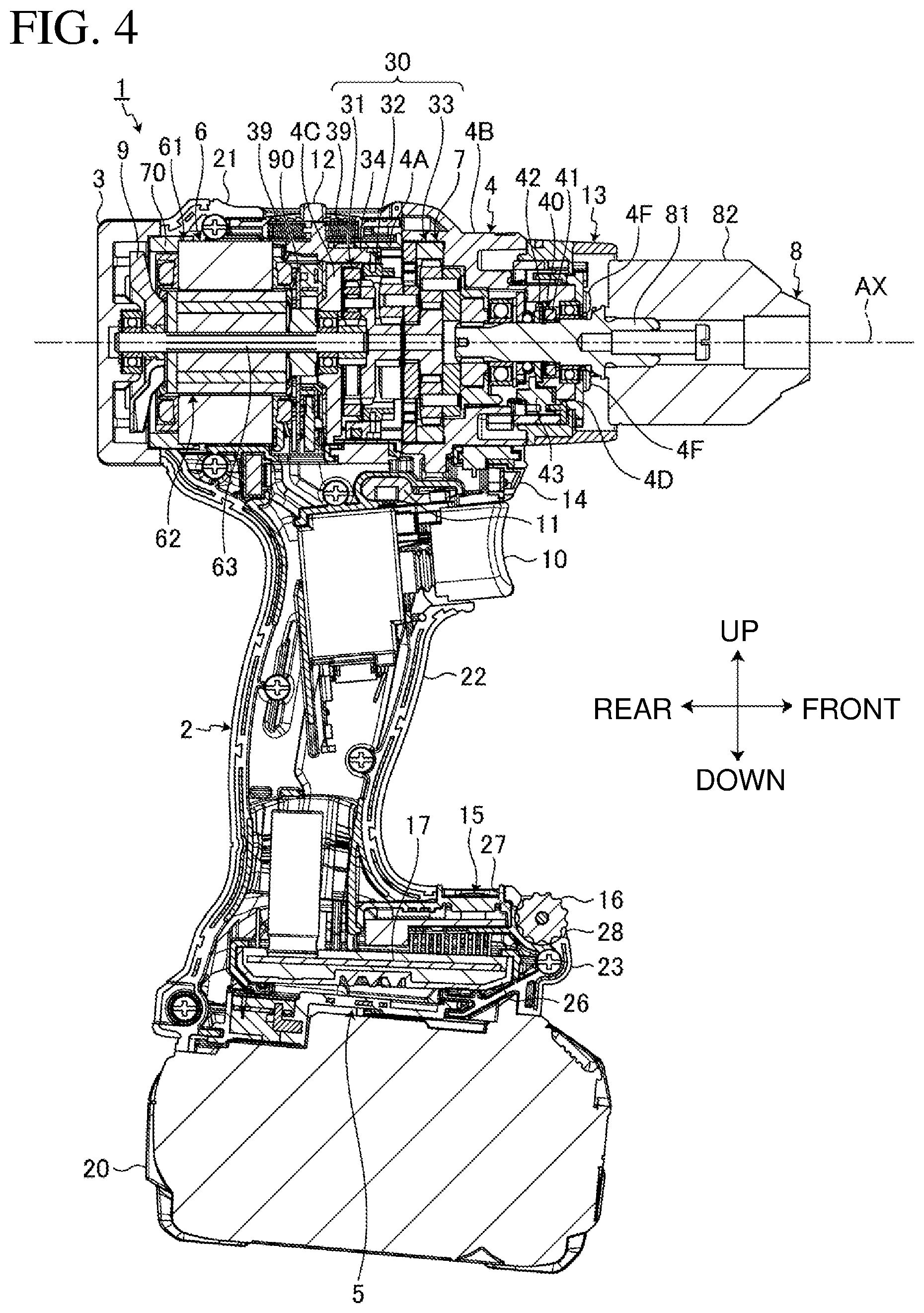 Patent US12350809 Figure 4 – Electric work machine