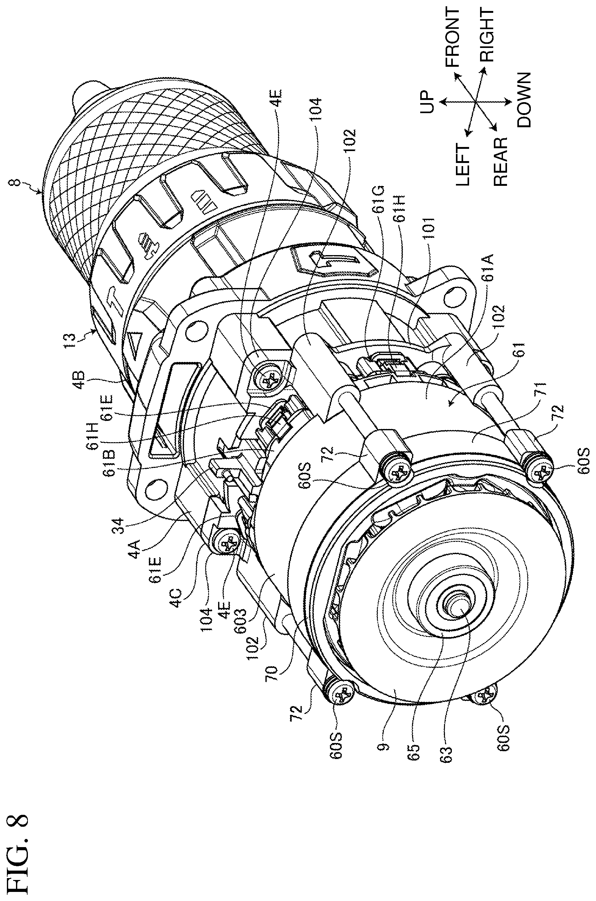 Patent US12350809 Figure 8 – Electric work machine