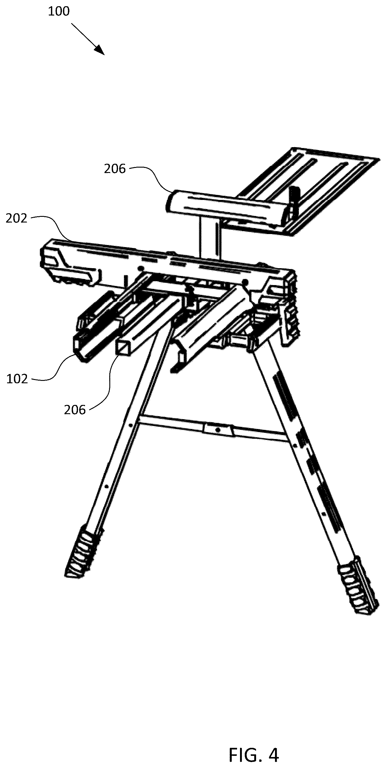 Patent US12350810 Figure 4 – Work stand and work stand features