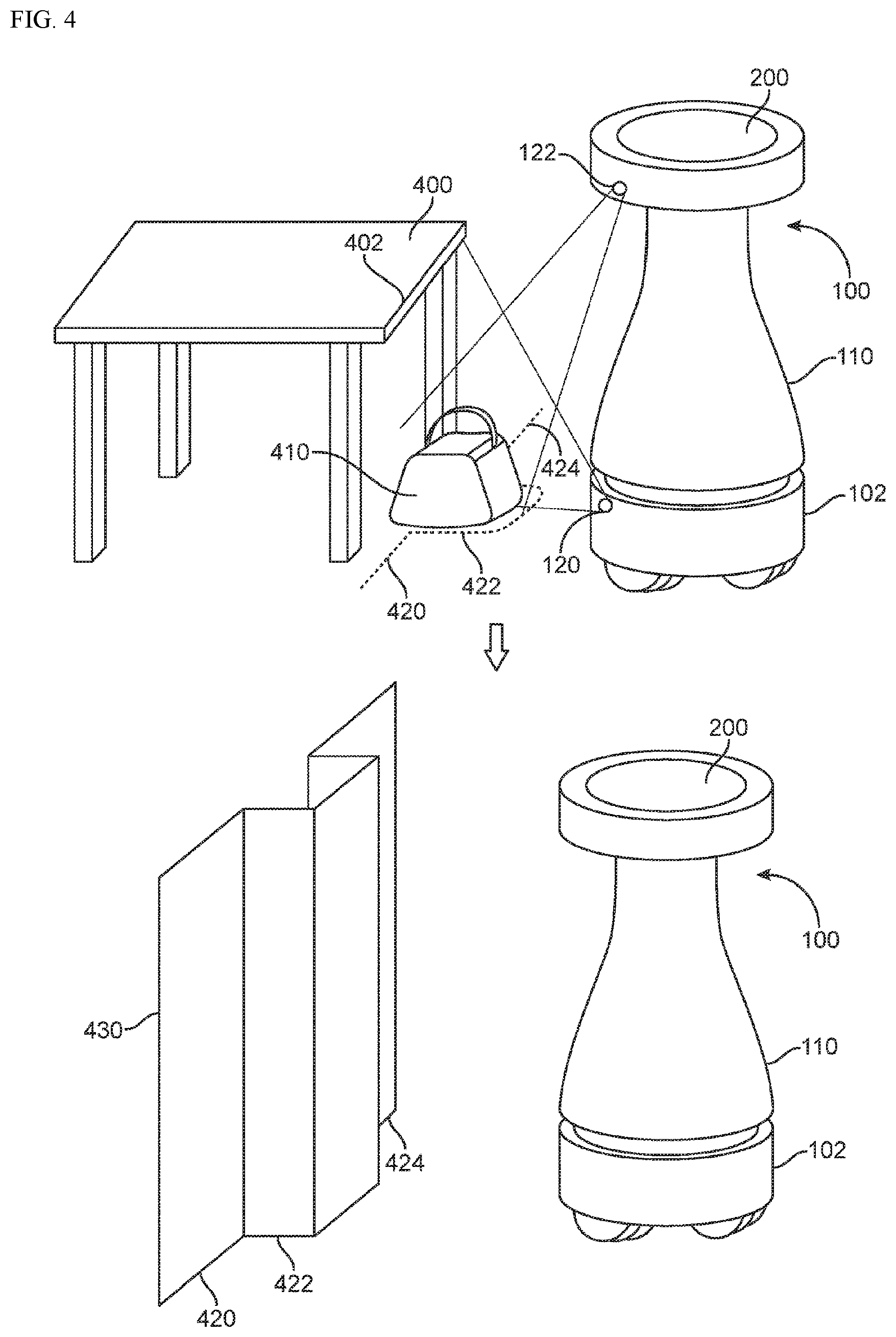 Patent US12350815 Figure 4 – Robots for serving food and/or drinks