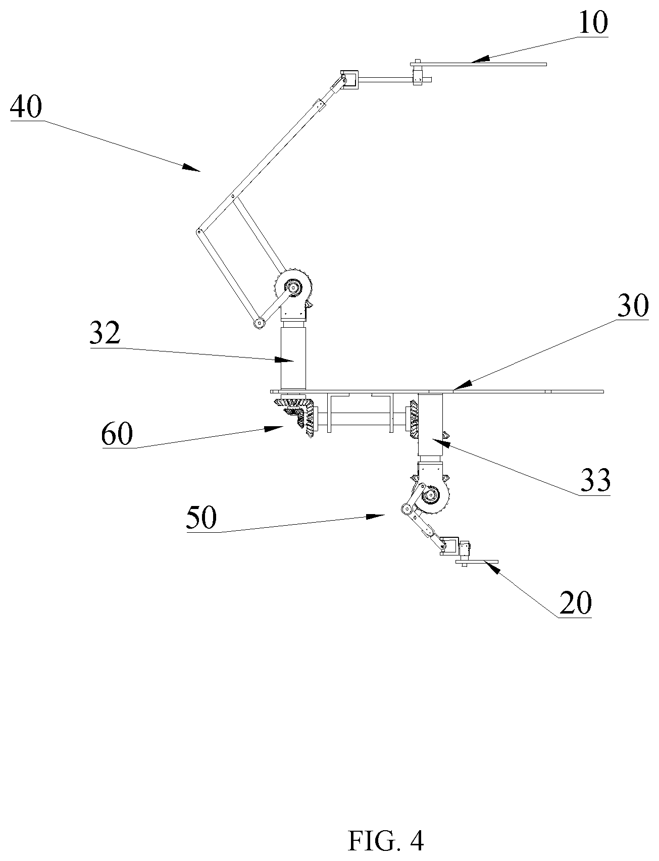 Patent US12350823 Figure 4 – Transmission device with multiple degrees of freedom and robot