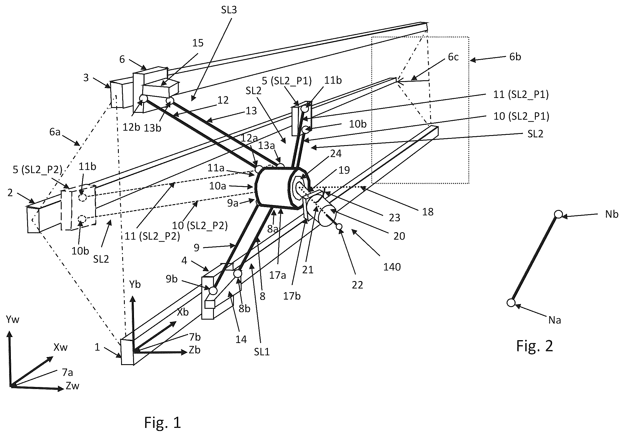 Patent US12350824 Figure 1 – Parallel-kinematic machine with versatile tool orientation