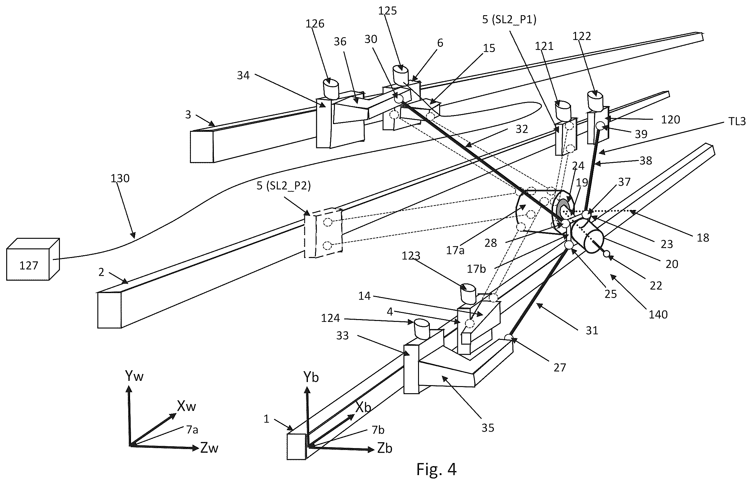 Patent US12350824 Figure 3 – Parallel-kinematic machine with versatile tool orientation