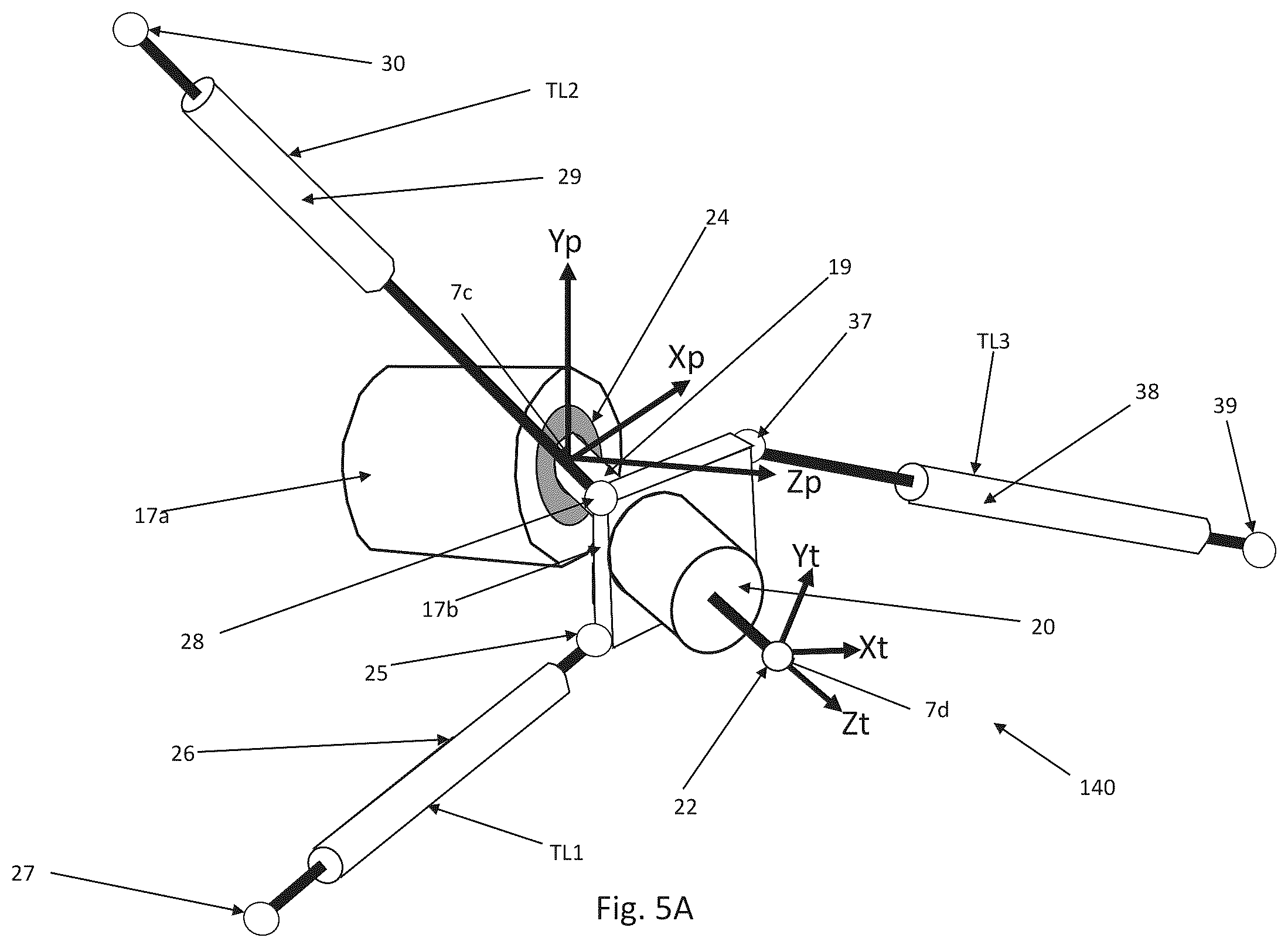 Patent US12350824 Figure 4 – Parallel-kinematic machine with versatile tool orientation