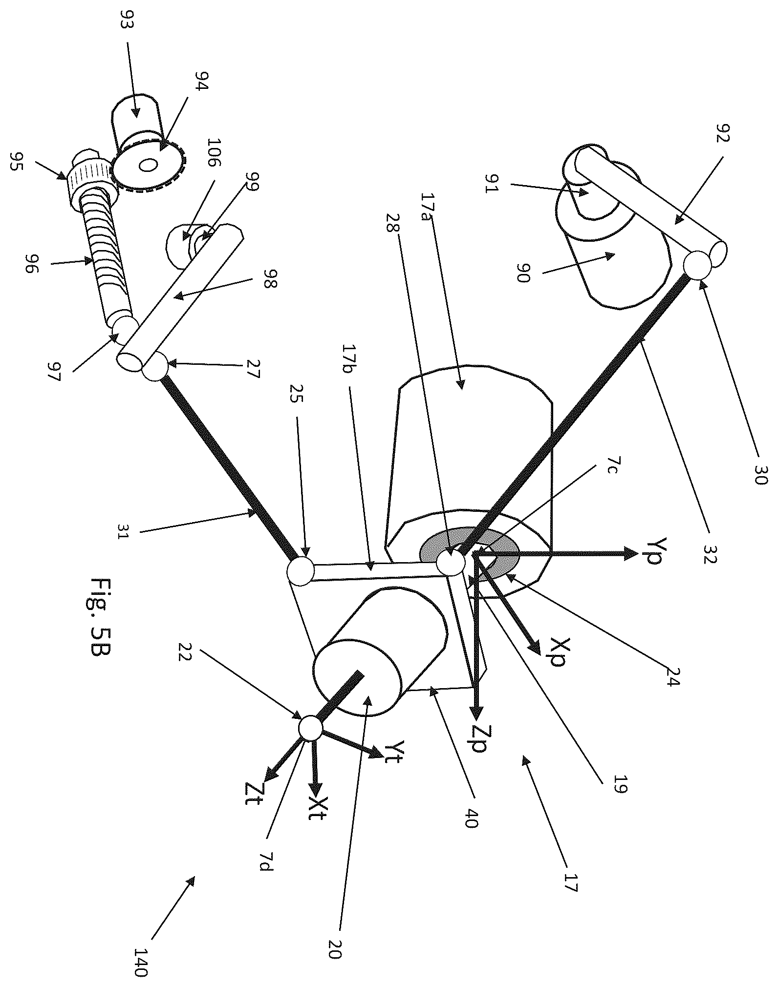 Patent US12350824 Figure 5 – Parallel-kinematic machine with versatile tool orientation