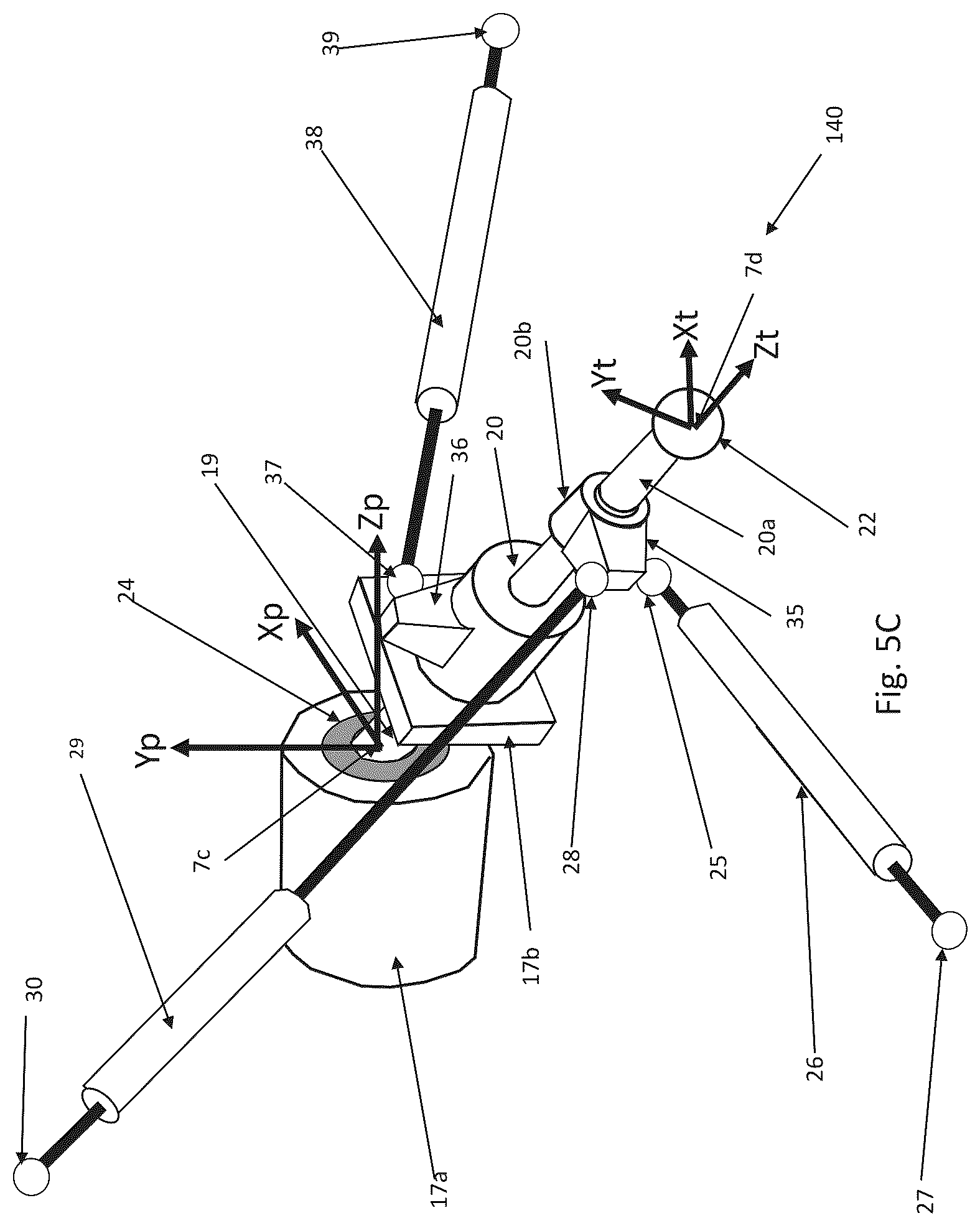 Patent US12350824 Figure 6 – Parallel-kinematic machine with versatile tool orientation