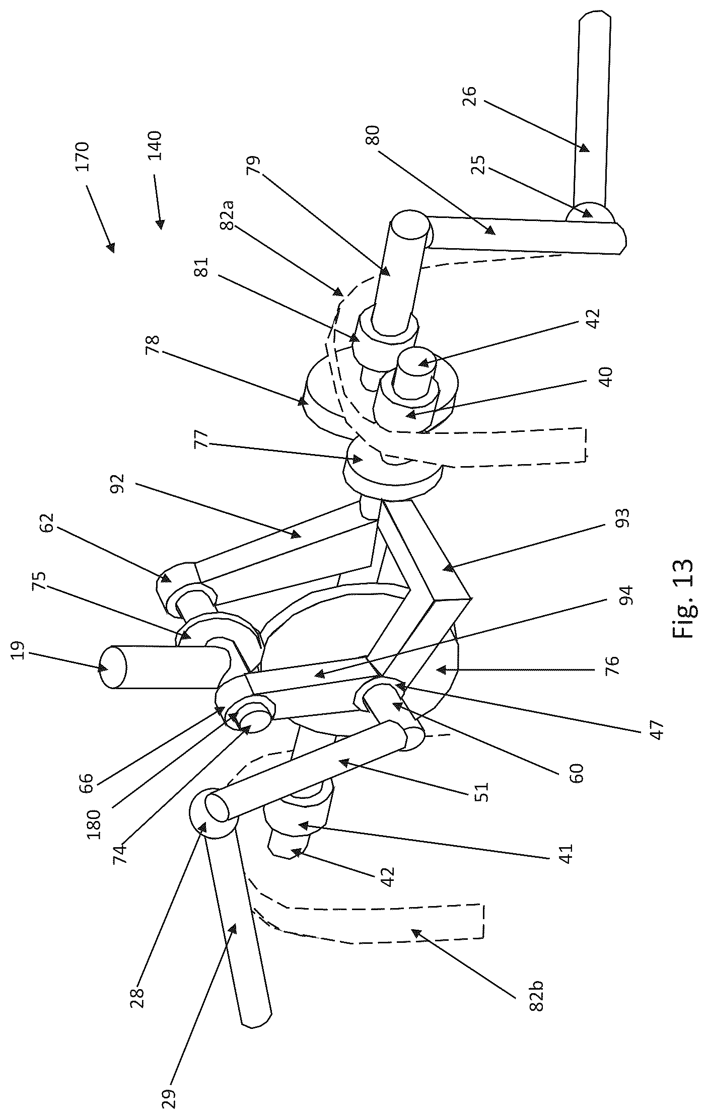 Patent US12350824 Figure 16 – Parallel-kinematic machine with versatile tool orientation