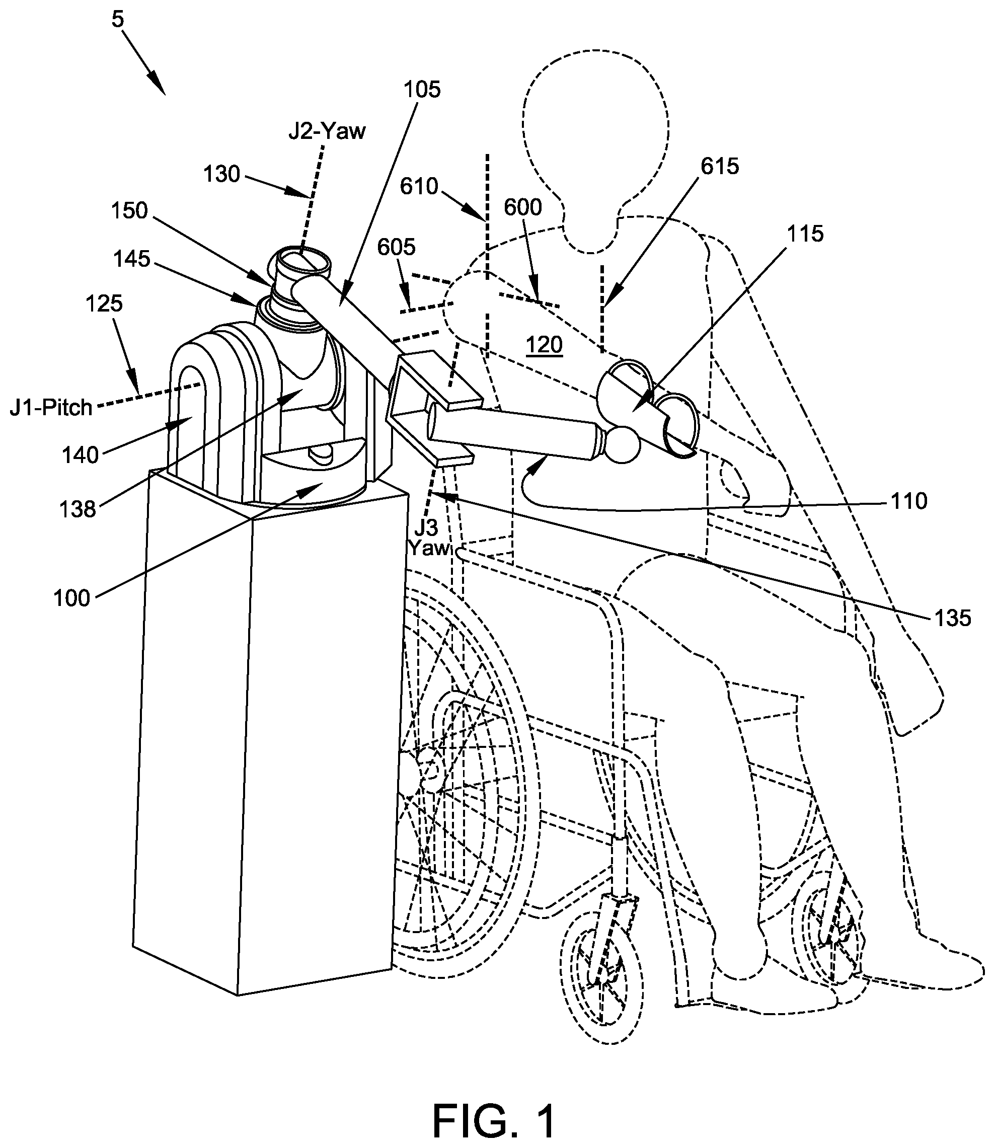 Patent US12350830 Figure 1 – Multi-active-axis, non-exoskeletal rehabilitation device