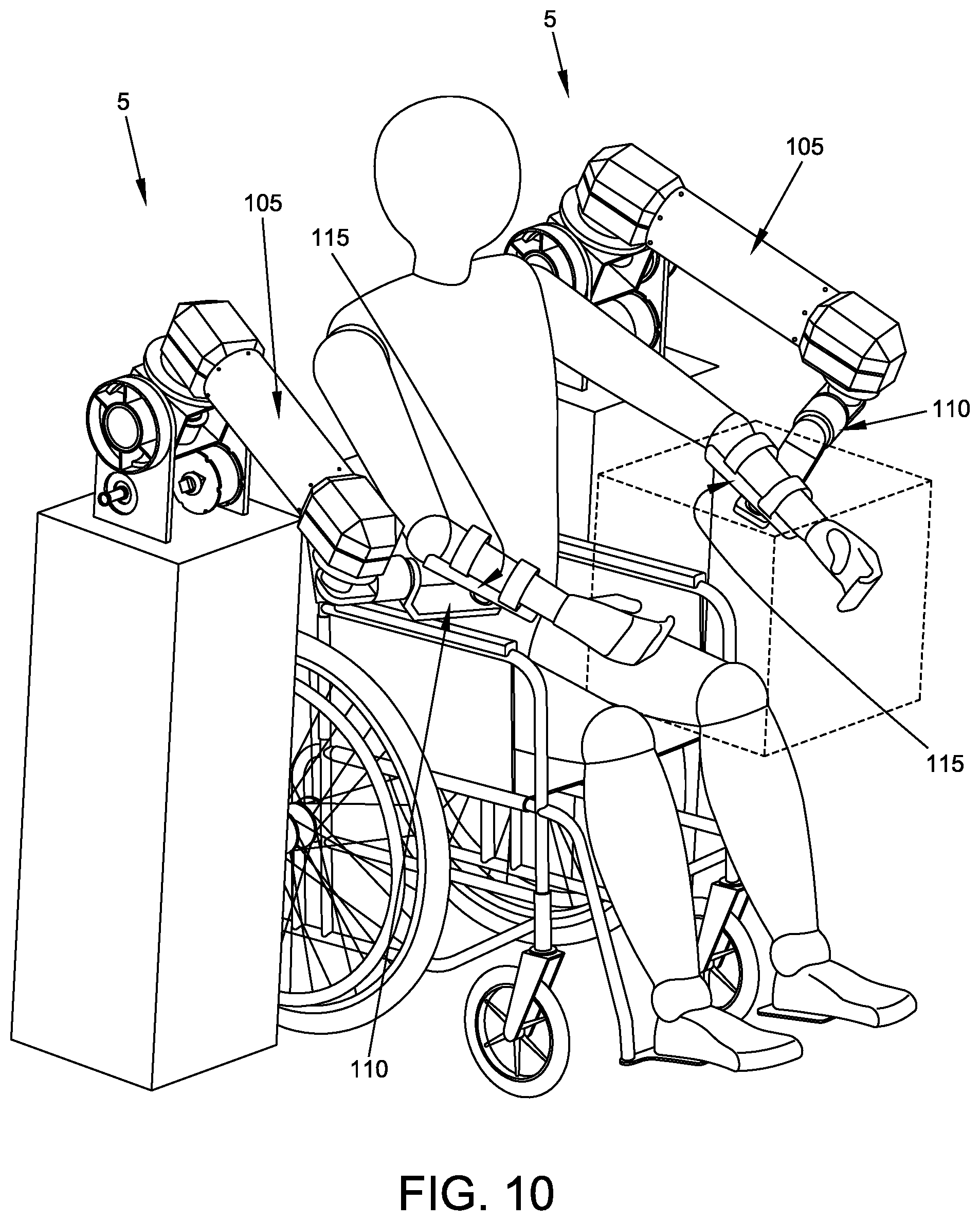 Patent US12350830 Figure 10 – Multi-active-axis, non-exoskeletal rehabilitation device