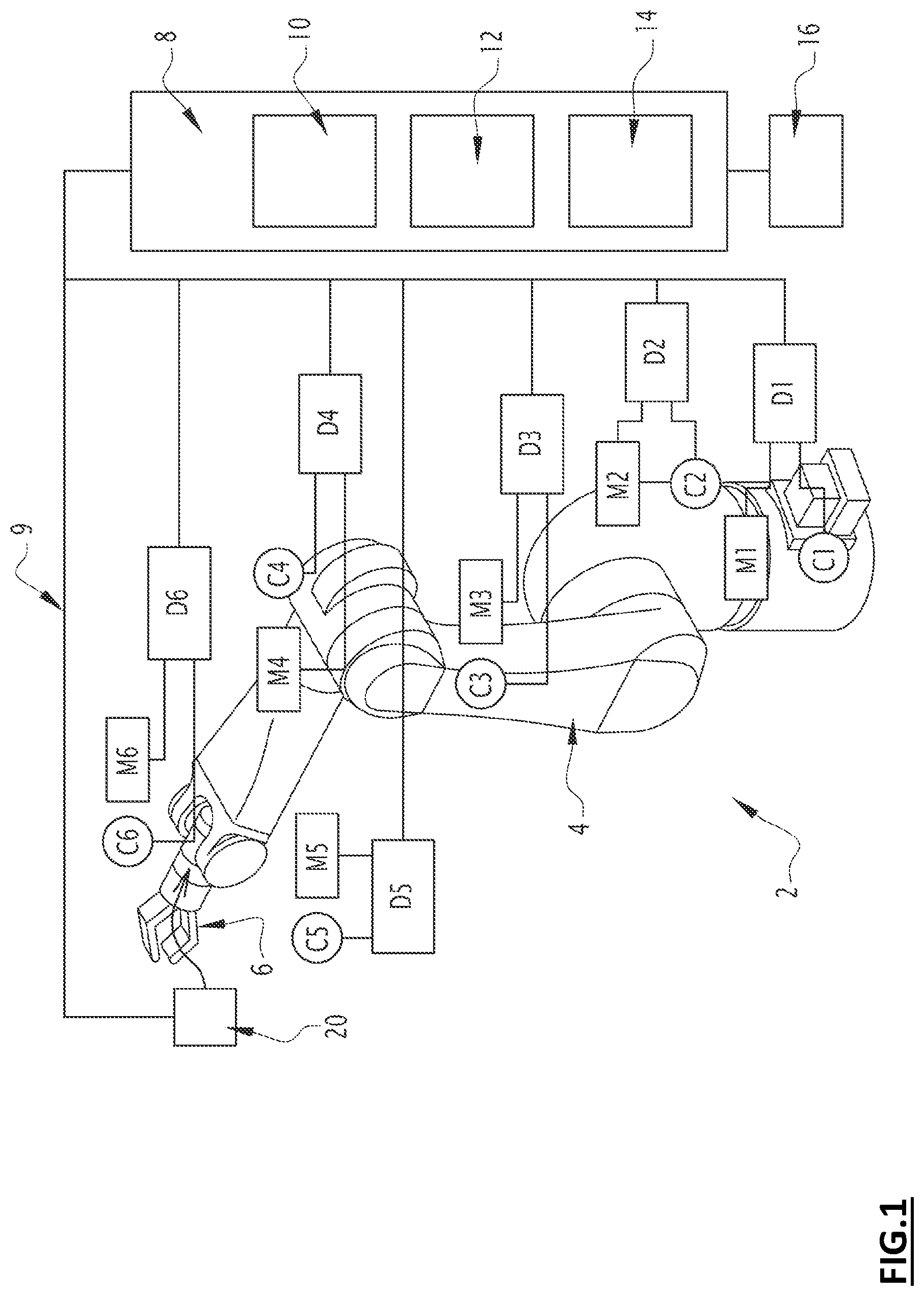 Patent US12350843 Figure 1 – Systems and methods for updating the correction coefficient of an industrial robot force sensor