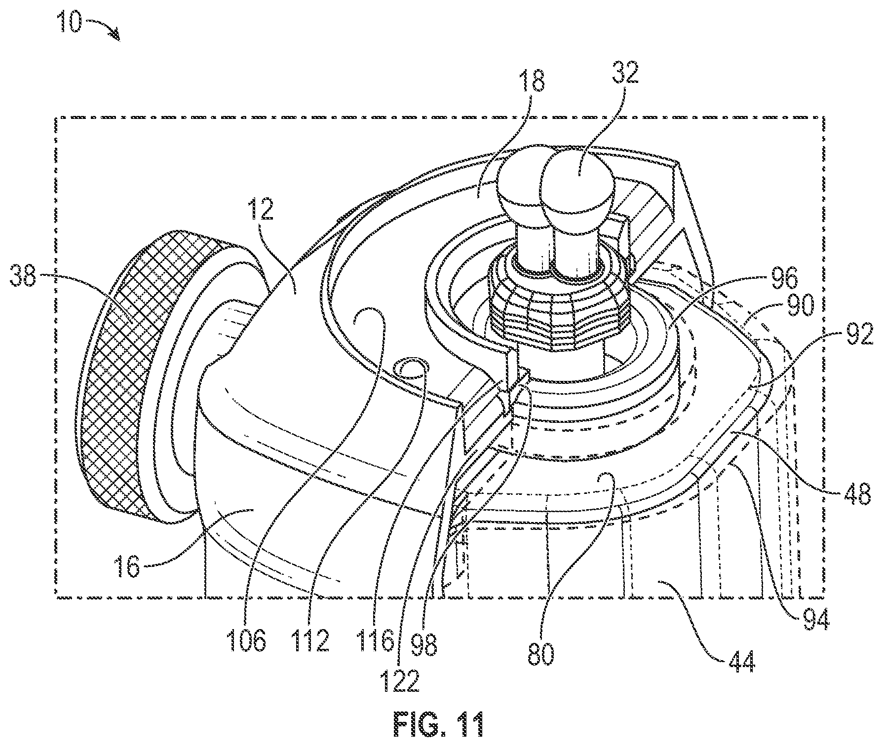 Patent US12350849 Figure 10 – Hair trimmer housing with enhanced motor mount