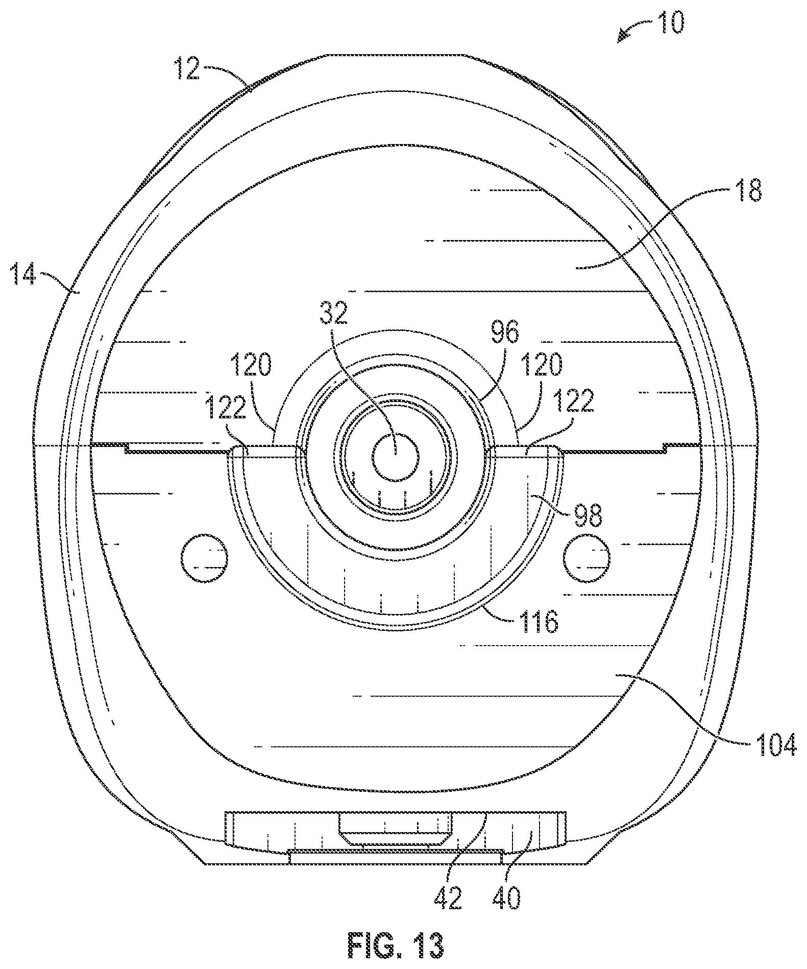 Patent US12350849 Figure 12 – Hair trimmer housing with enhanced motor mount