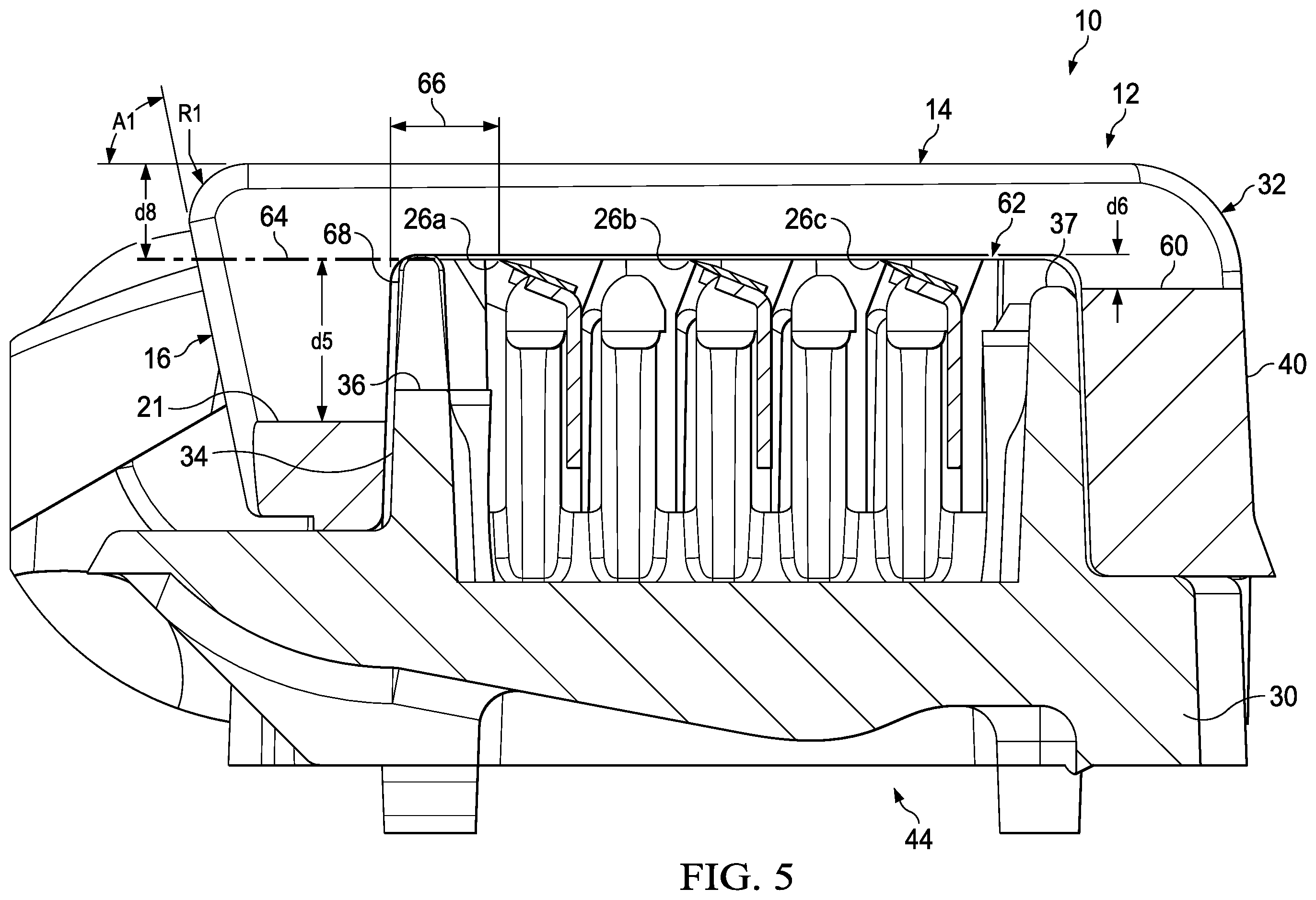 Patent US12350850 Figure 6 – Razor cartridge