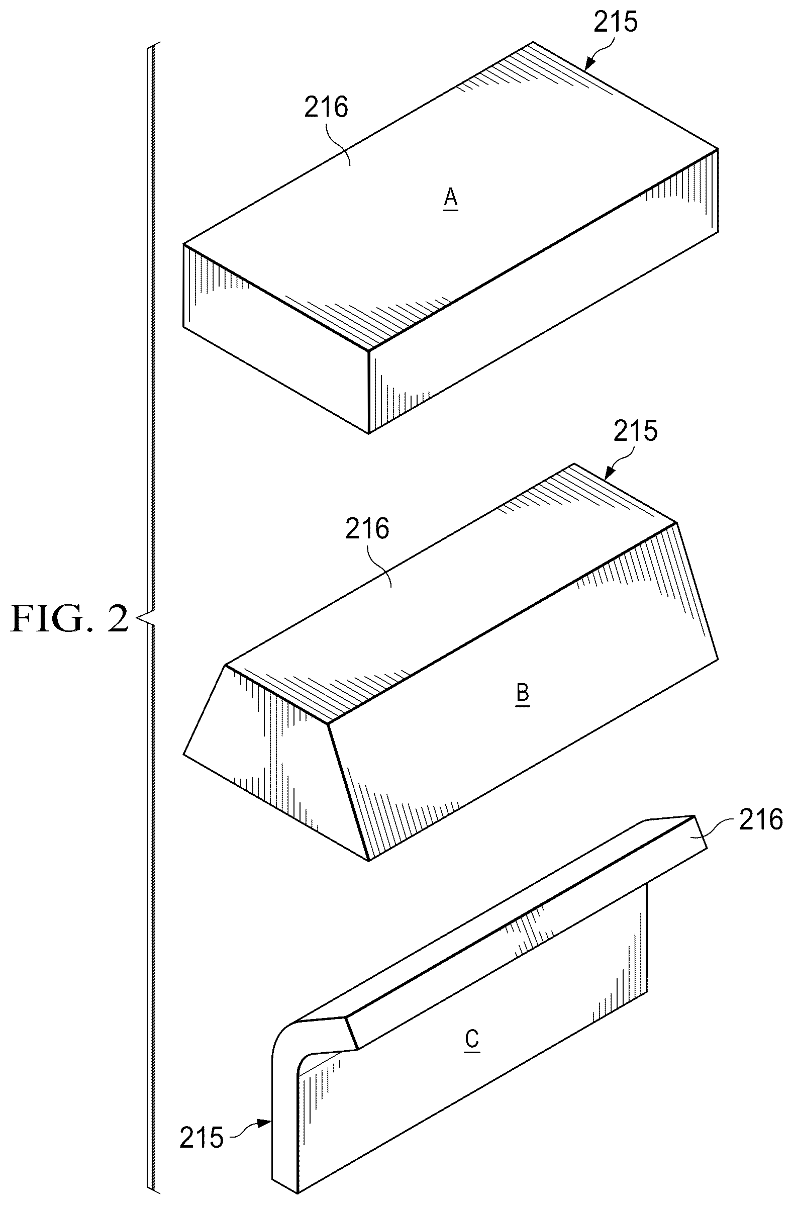 Patent US12350852 Figure 2 – Polymeric cutting edge structures and method of manufacturing polymeric cutting edge structures