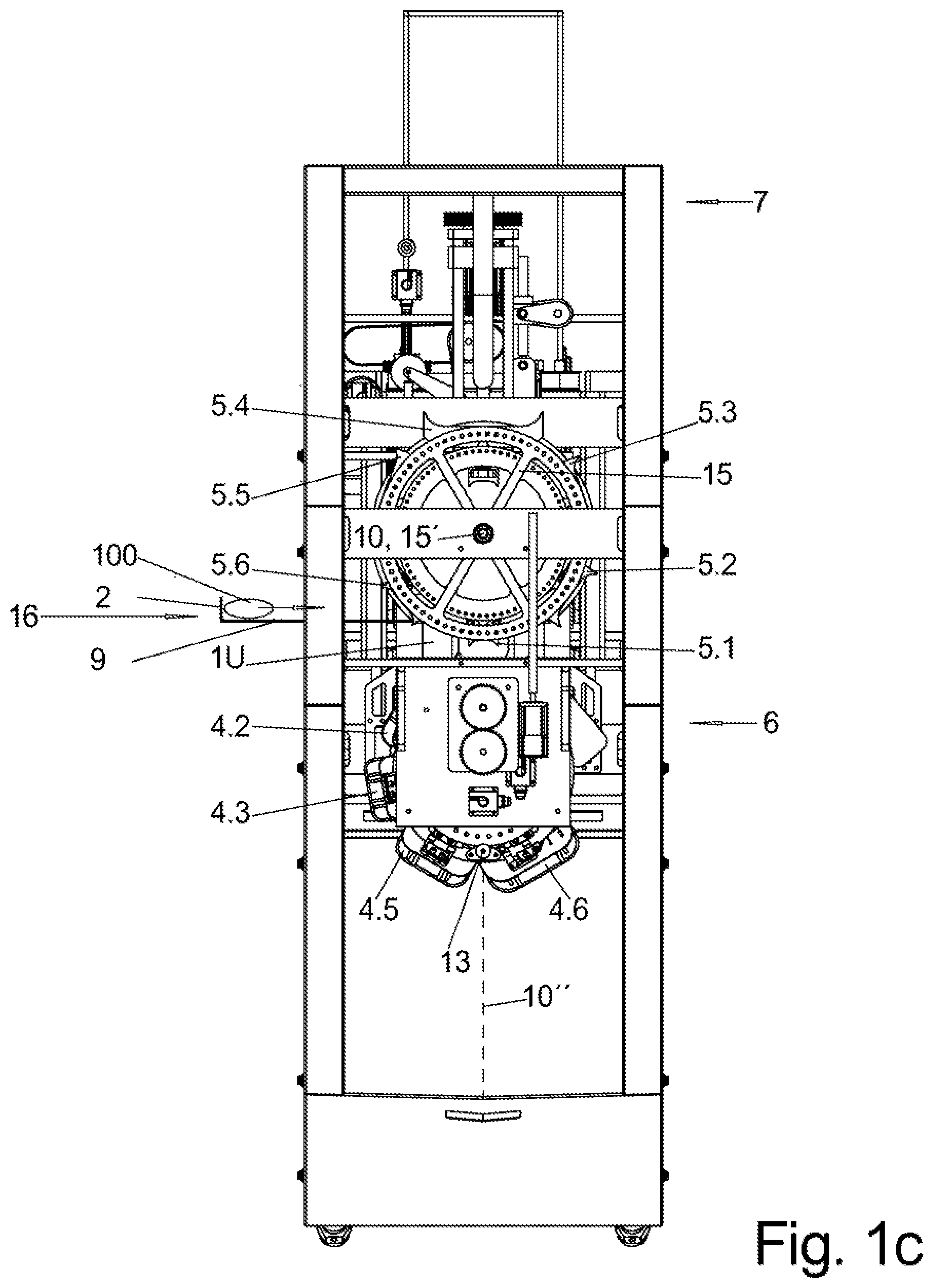 Patent US12350854 Figure 3 – Slicing machine with cross transfer device for loading outside the machine and loading method for a slicing machine
