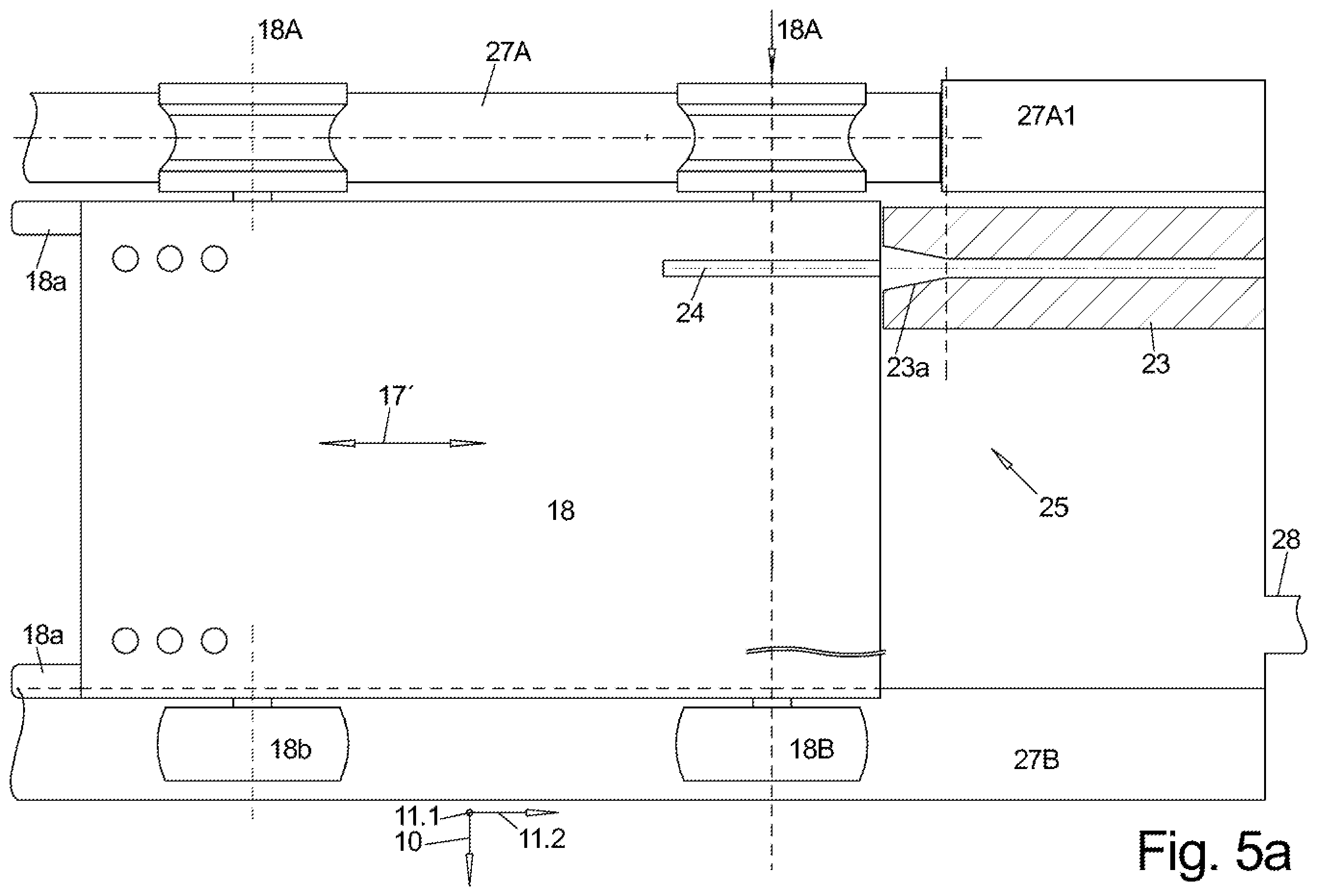 Patent US12350854 Figure 8 – Slicing machine with cross transfer device for loading outside the machine and loading method for a slicing machine