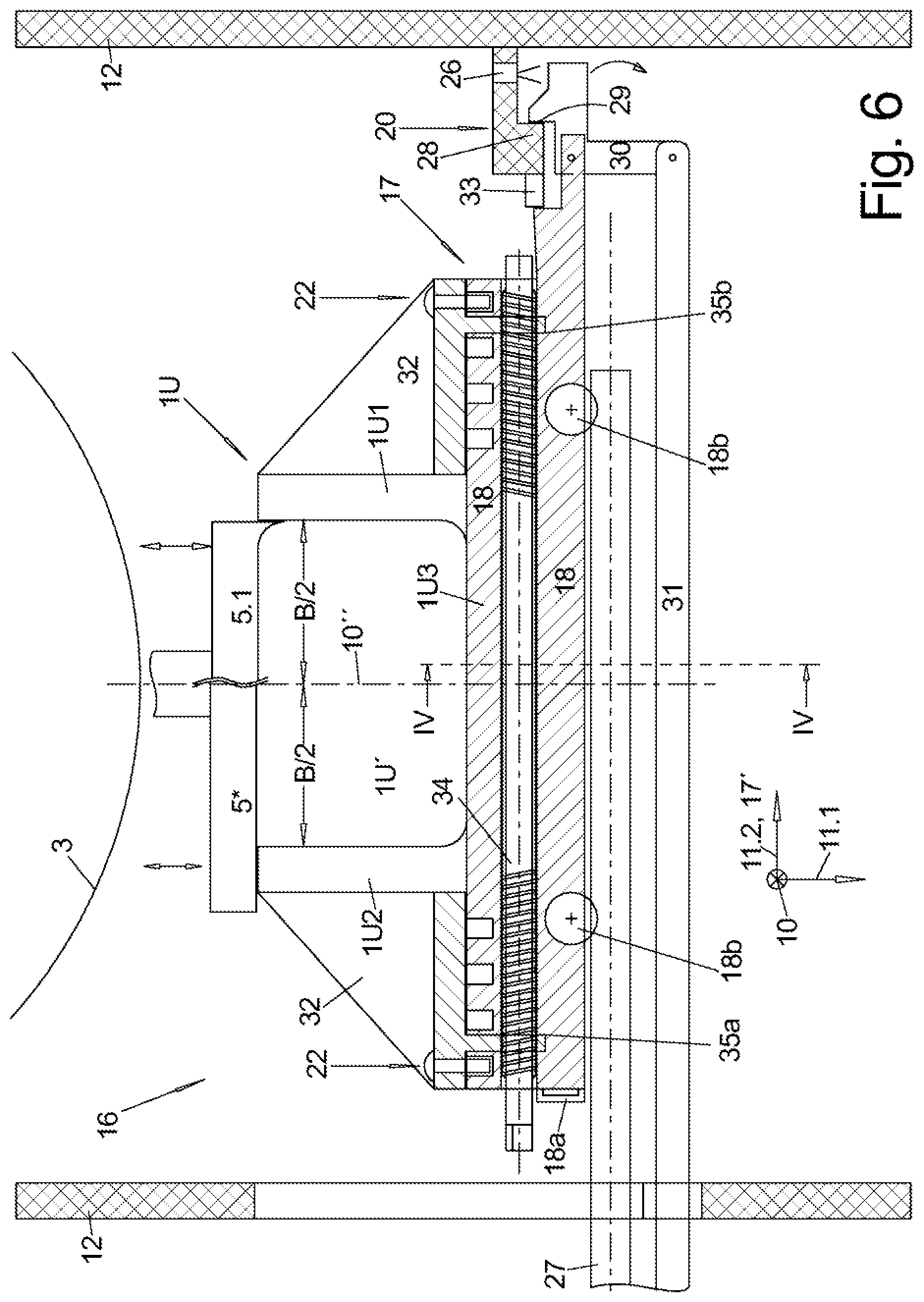Patent US12350854 Figure 10 – Slicing machine with cross transfer device for loading outside the machine and loading method for a slicing machine