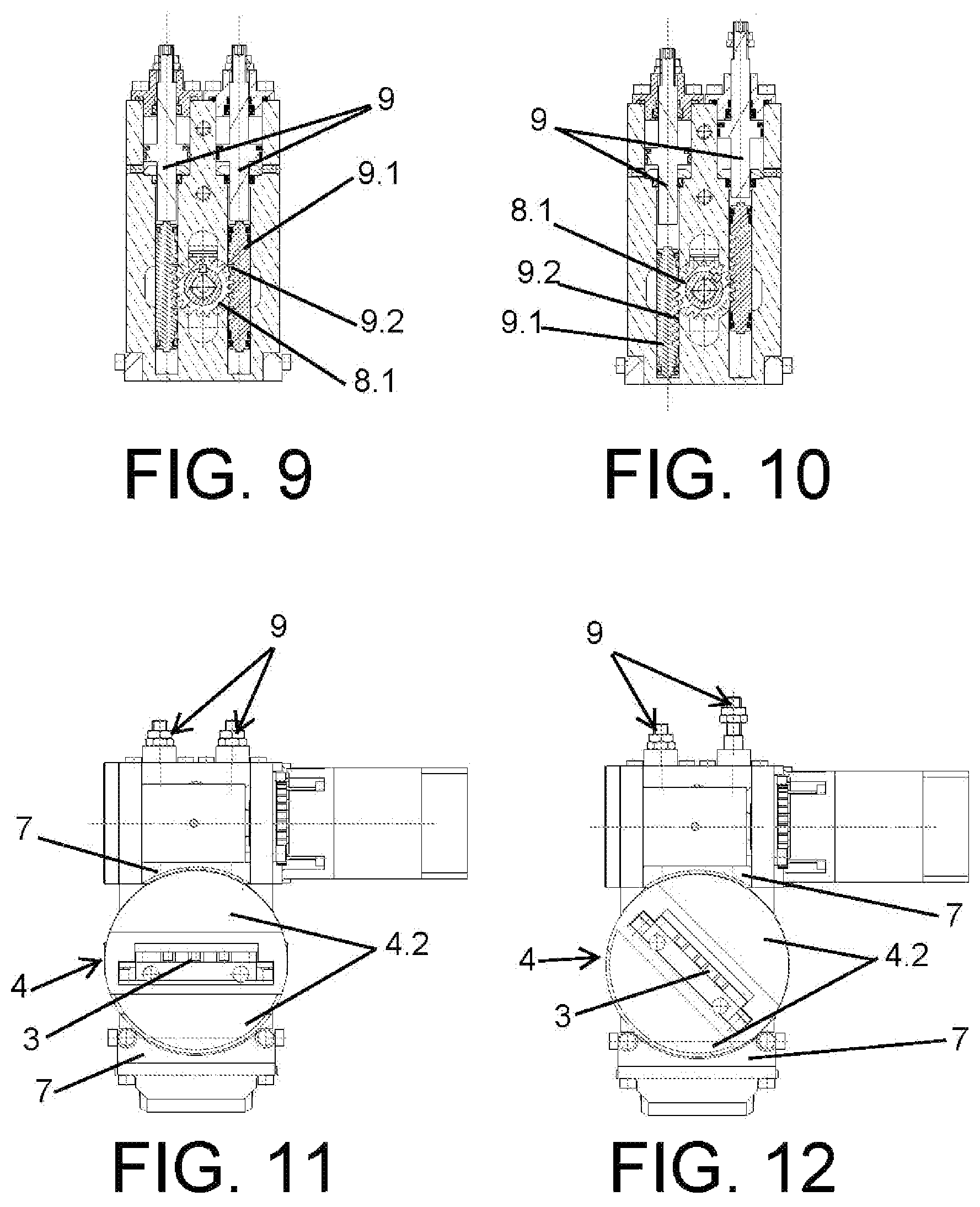 Patent US12350855 Figure 5 – Shear cutting system with orientable blade
