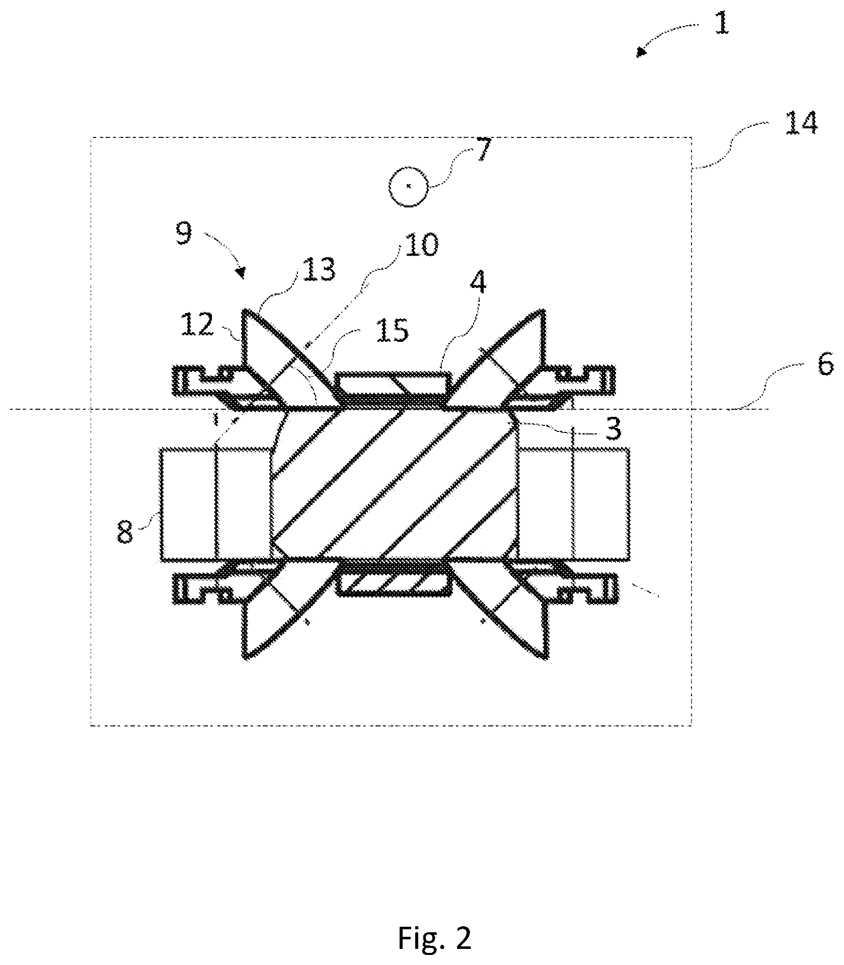Patent US12350856 Figure 2 – Apparatus for separating a sawn timber package into main and side products