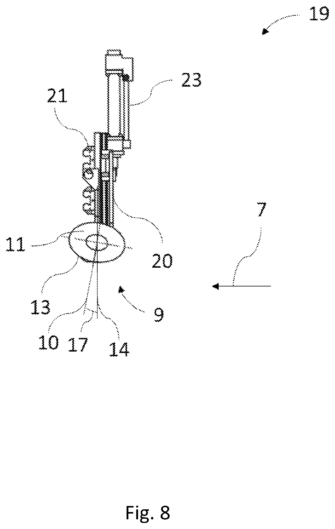 Patent US12350856 Figure 8 – Apparatus for separating a sawn timber package into main and side products