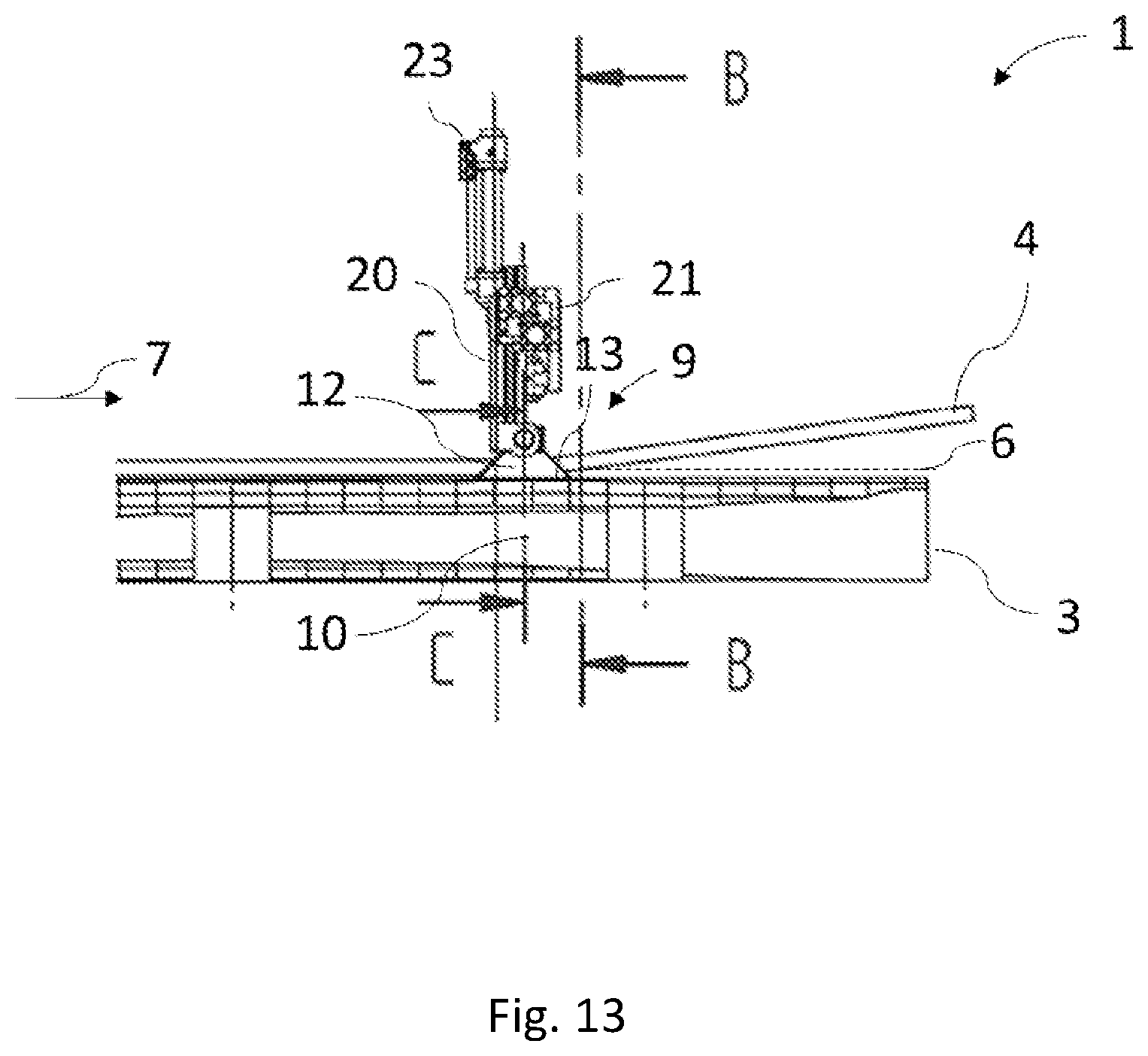 Patent US12350856 Figure 13 – Apparatus for separating a sawn timber package into main and side products