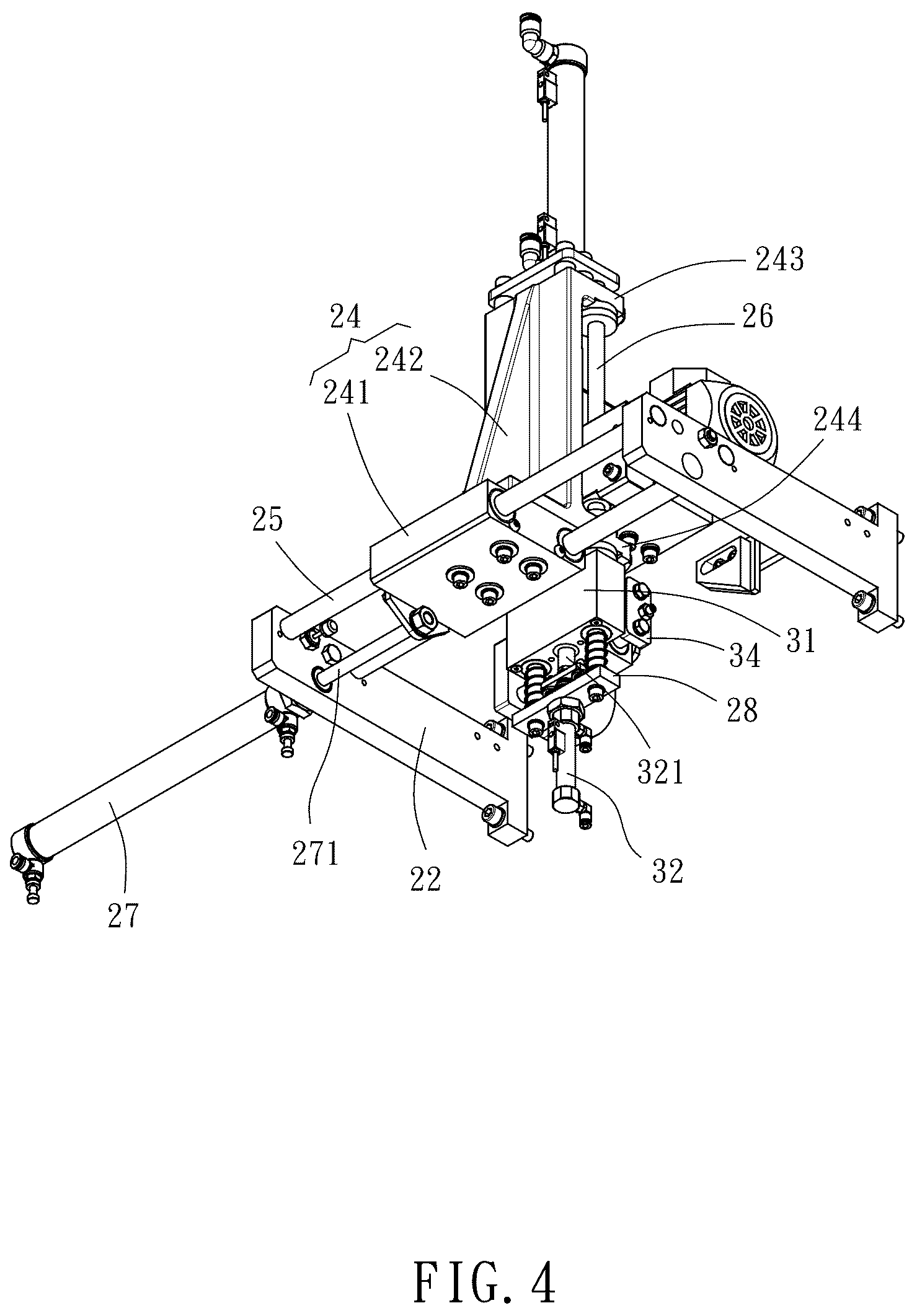 Patent US12350857 Figure 4 – Edge band cutting device of edge banding machine
