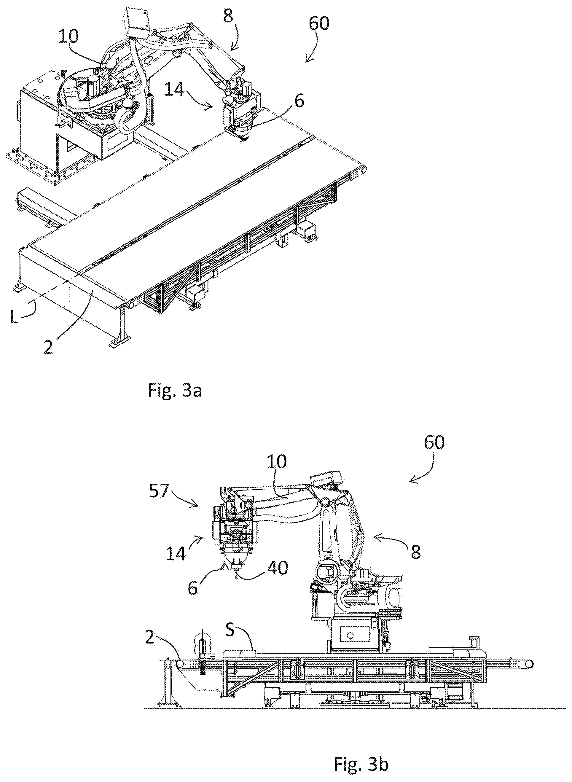 Patent US12350859 Figure 3 – Method, robot island and apparatus for manufacturing slabs made of conglomerate of stone and/or ceramic material with veined effect