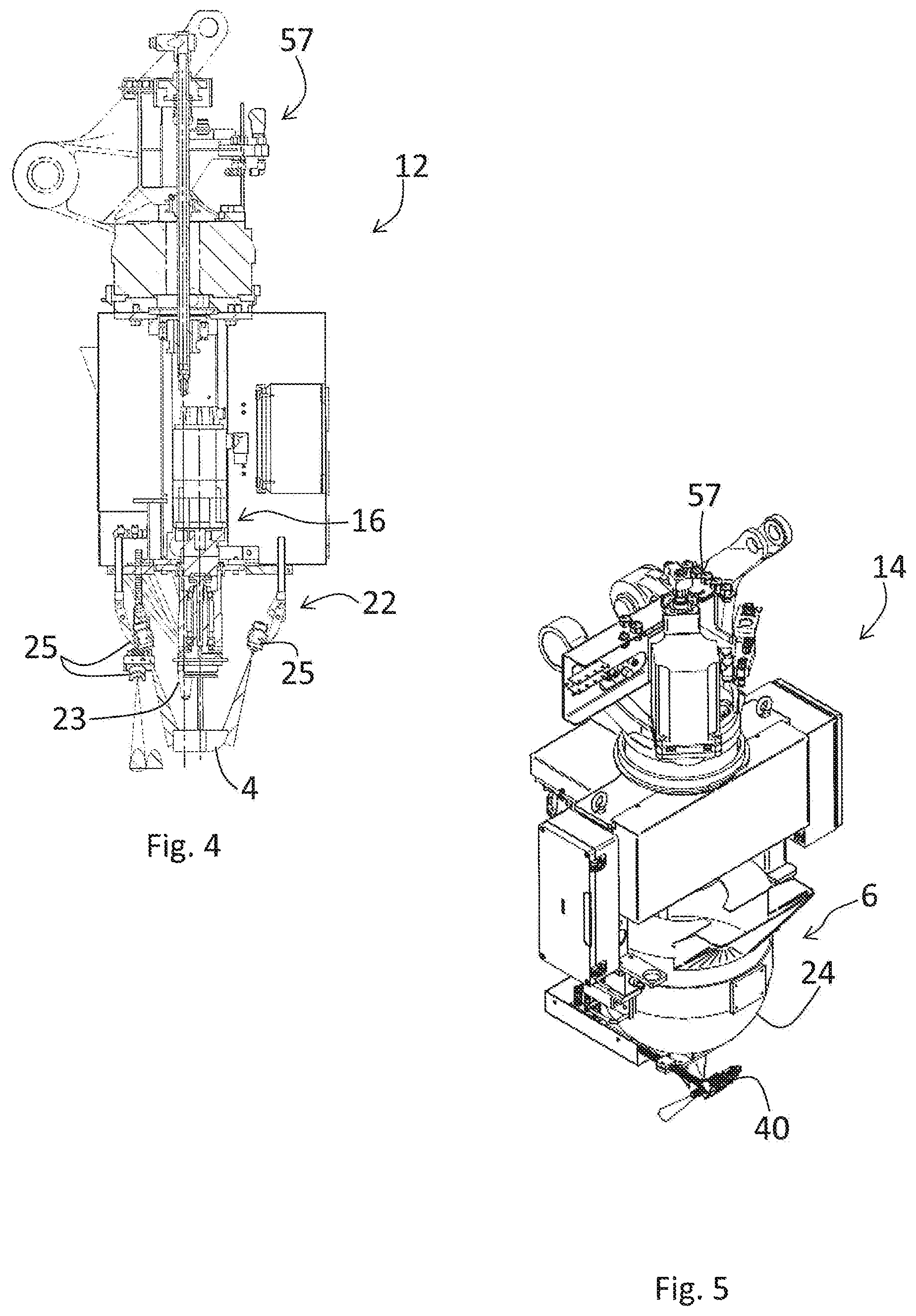 Patent US12350859 Figure 4 – Method, robot island and apparatus for manufacturing slabs made of conglomerate of stone and/or ceramic material with veined effect