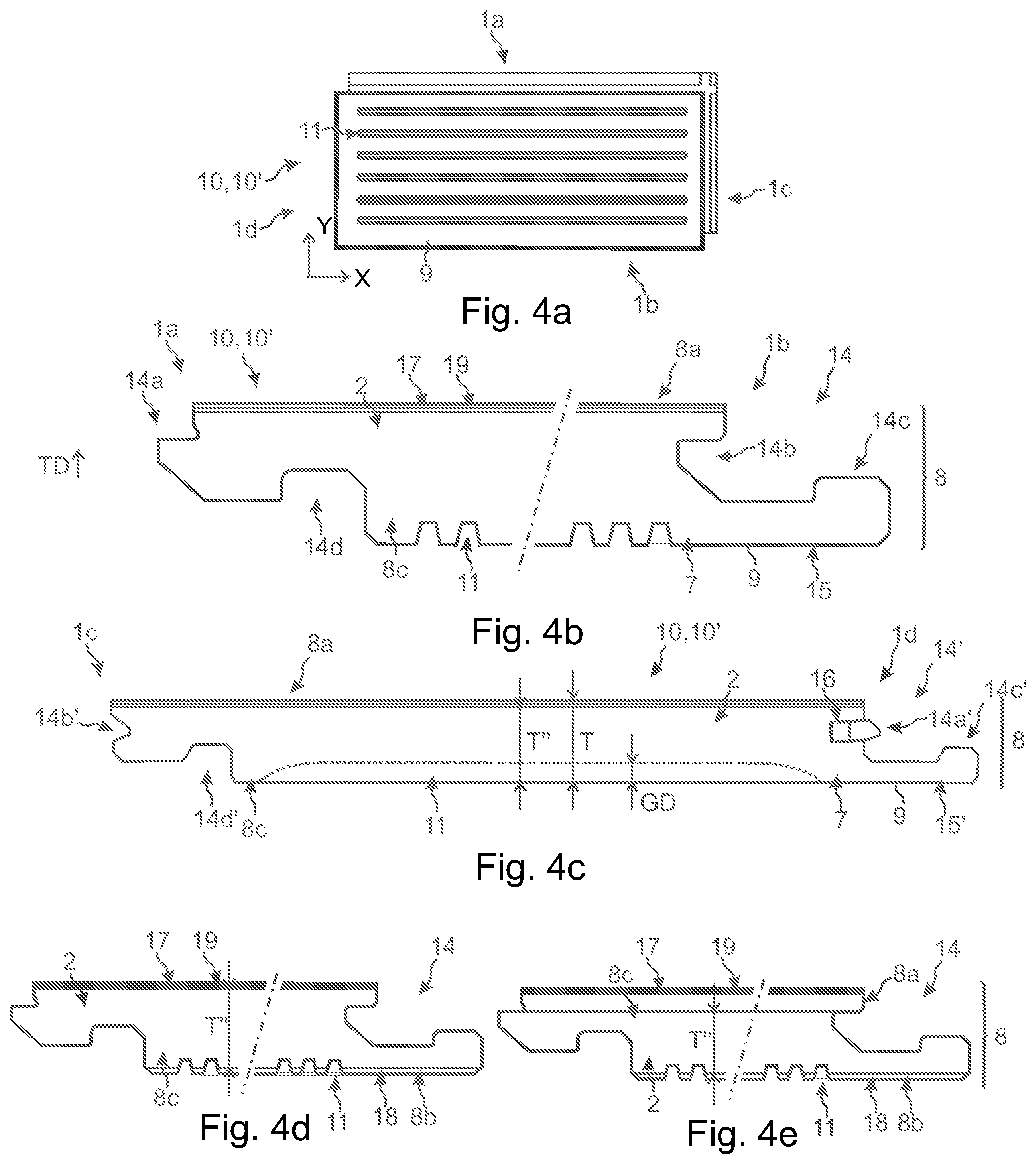 Patent US12350865 Figure 4 – Method and assembly for manufacturing a board element comprising a recycled material
