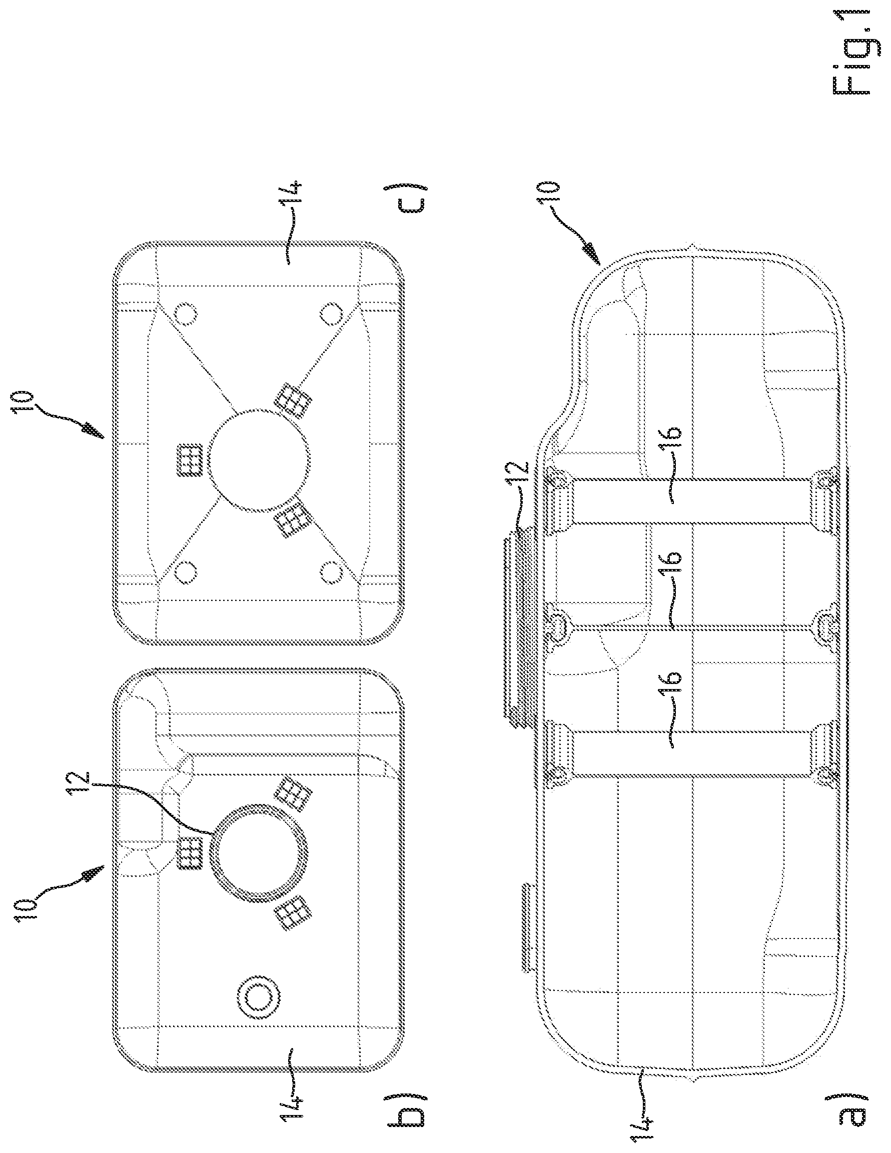 Patent US12350876 Figure 1 – Fuel tank with stiffening device