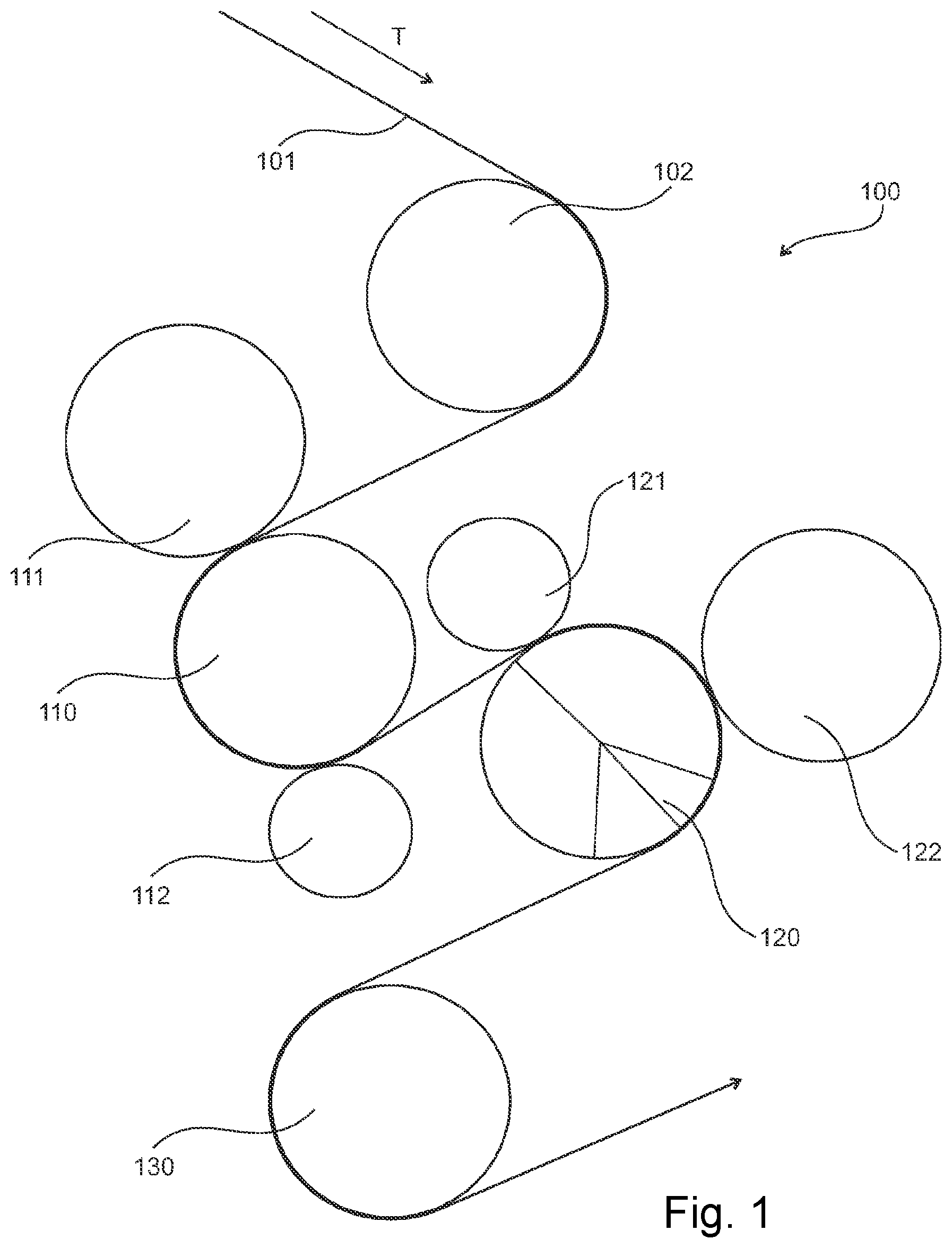 Patent US12350877 Figure 1 – Stretching device and method for stretching a plastic film in the transport direction thereof