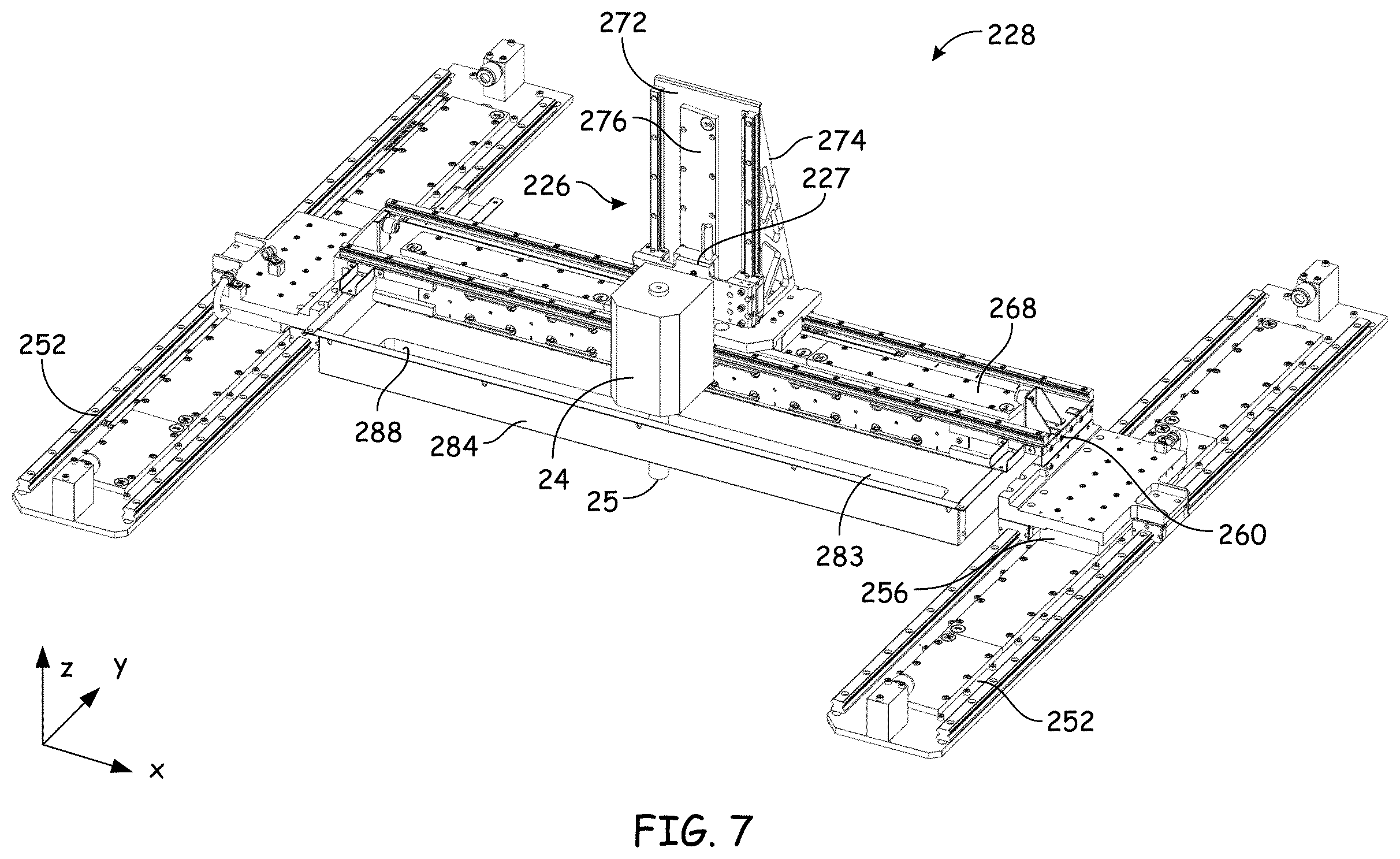 Patent US12350884 Figure 8 – Local z print head positioning system in a 3D printer