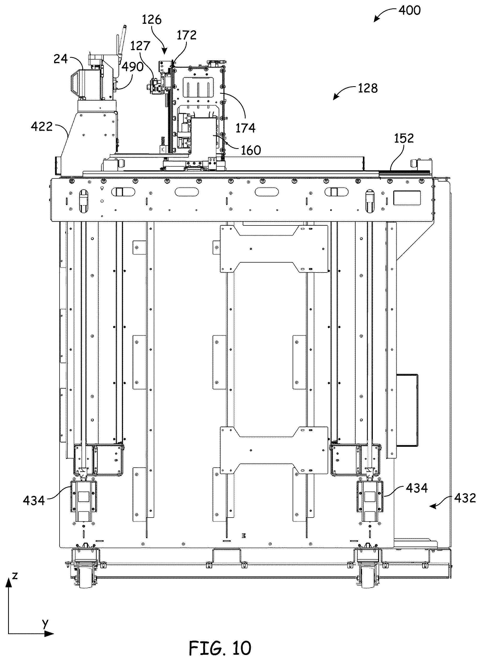 Patent US12350884 Figure 11 – Local z print head positioning system in a 3D printer