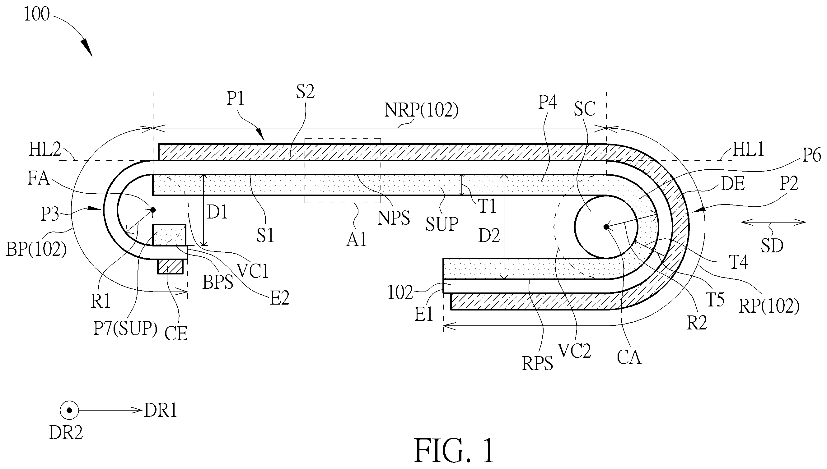 Patent US12350913 — Rollable display device — Figure 1