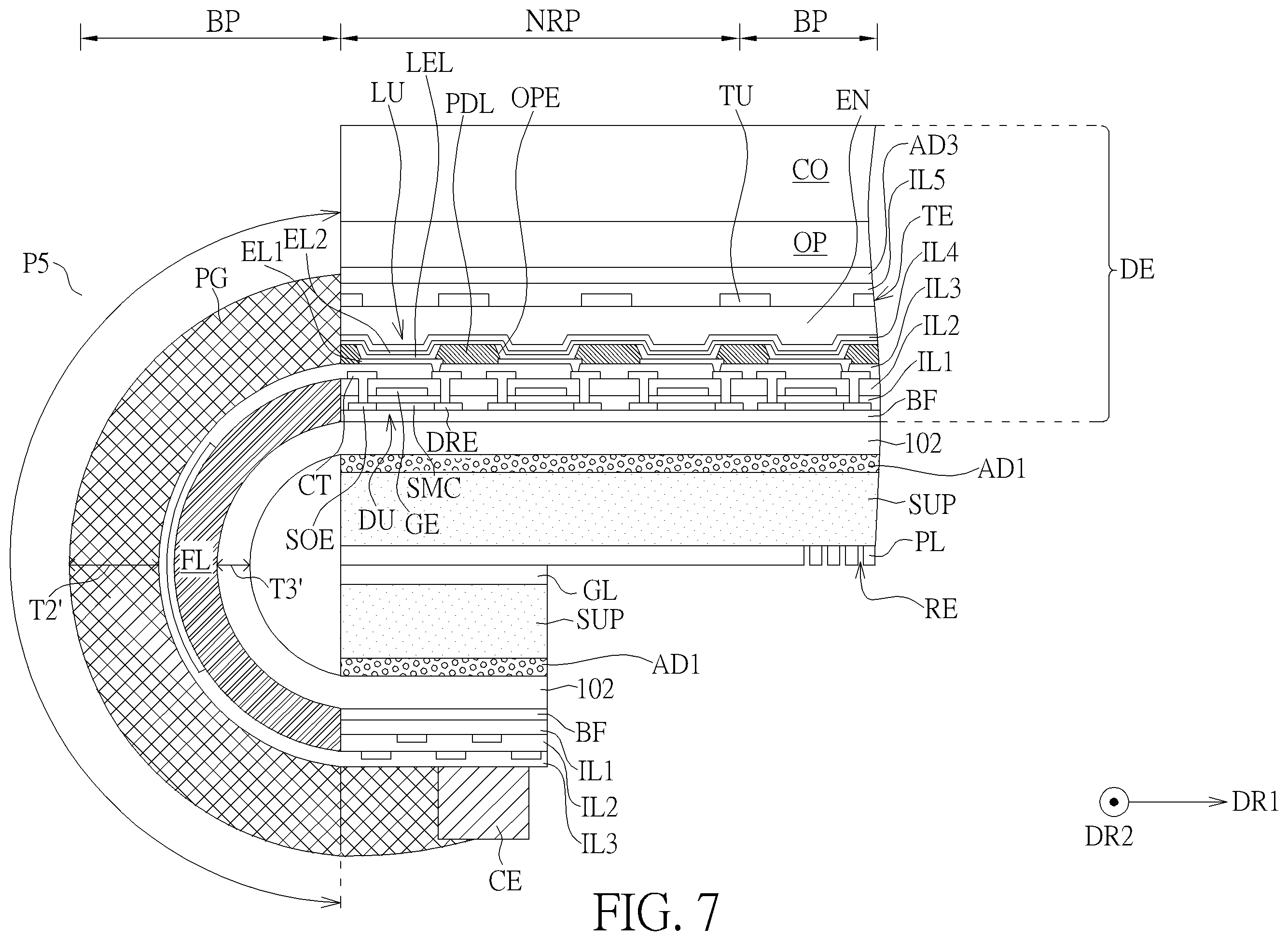 Patent US12350913 Figure 7 – Rollable display device