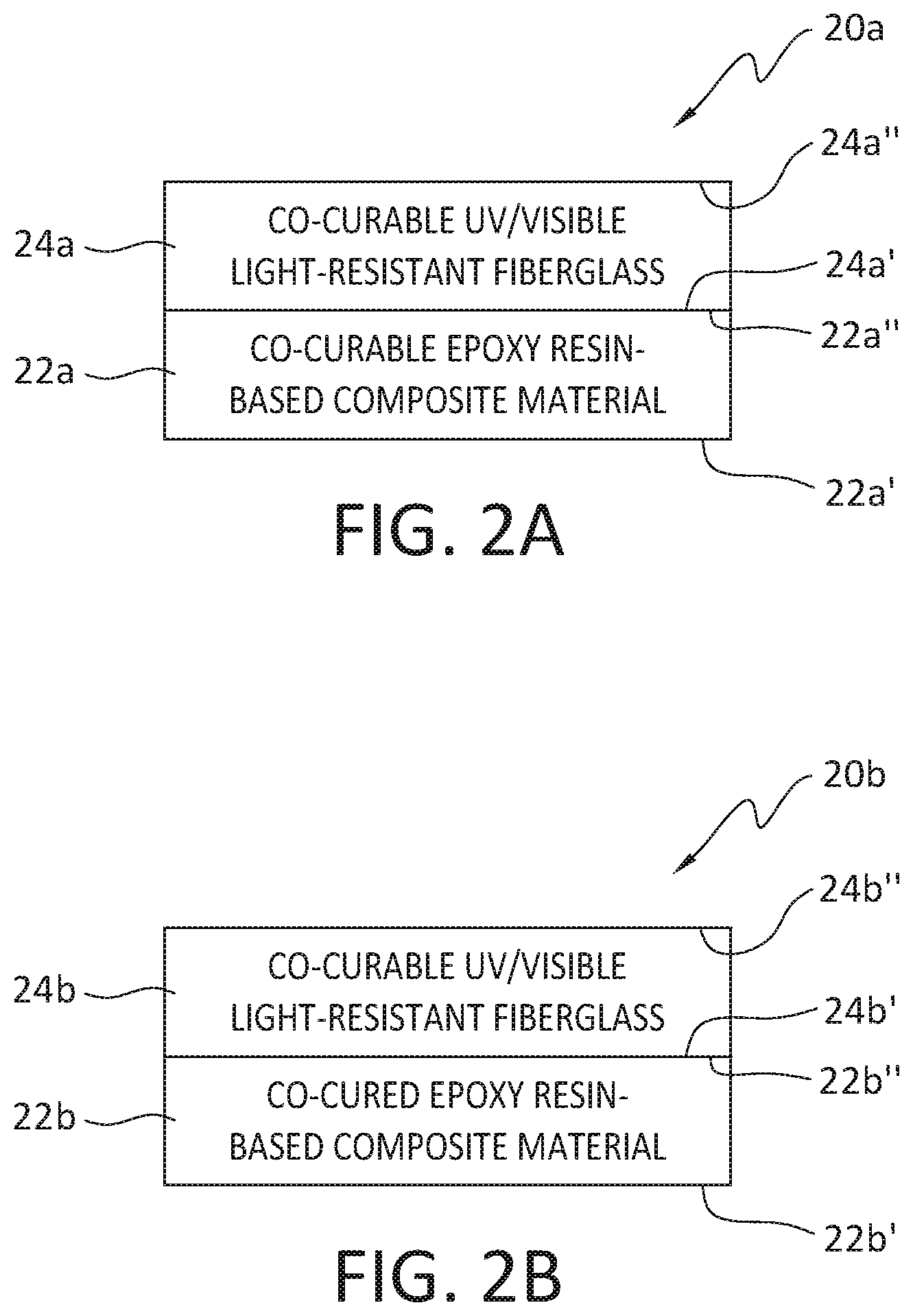 Patent US12350915 Figure 2 – Co-cured UV/visible light-resistant composite material for structural aircraft assembly