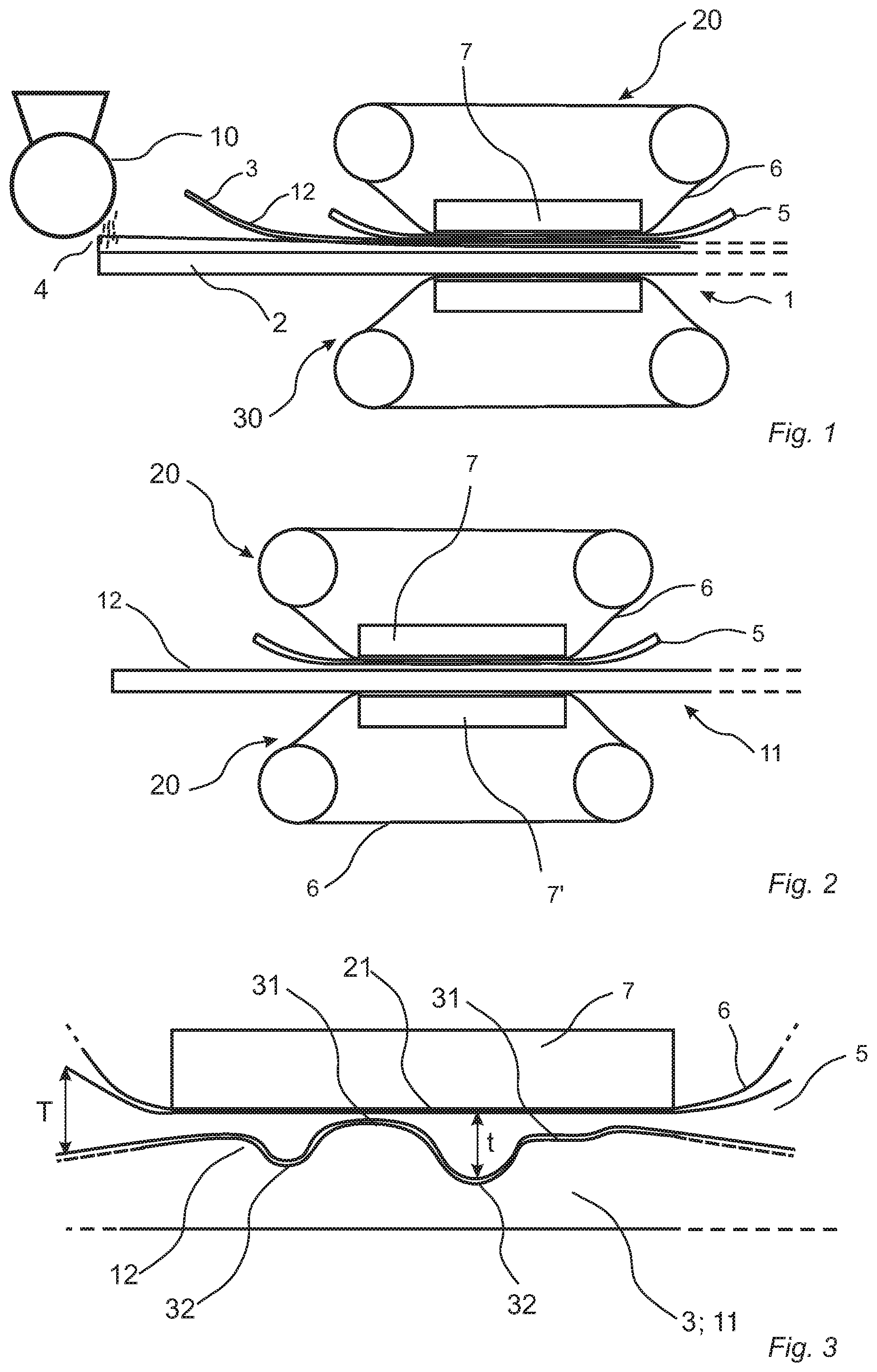 Patent US12350917 Figure 1 – Method for producing a building element, a pressing device and a method of embossing a wooden surface