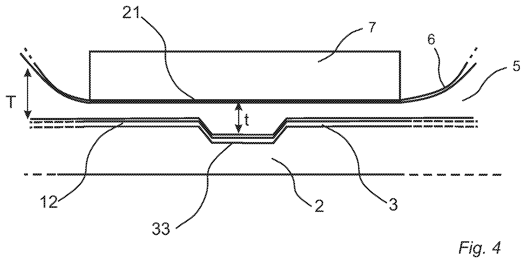 Patent US12350917 Figure 2 – Method for producing a building element, a pressing device and a method of embossing a wooden surface