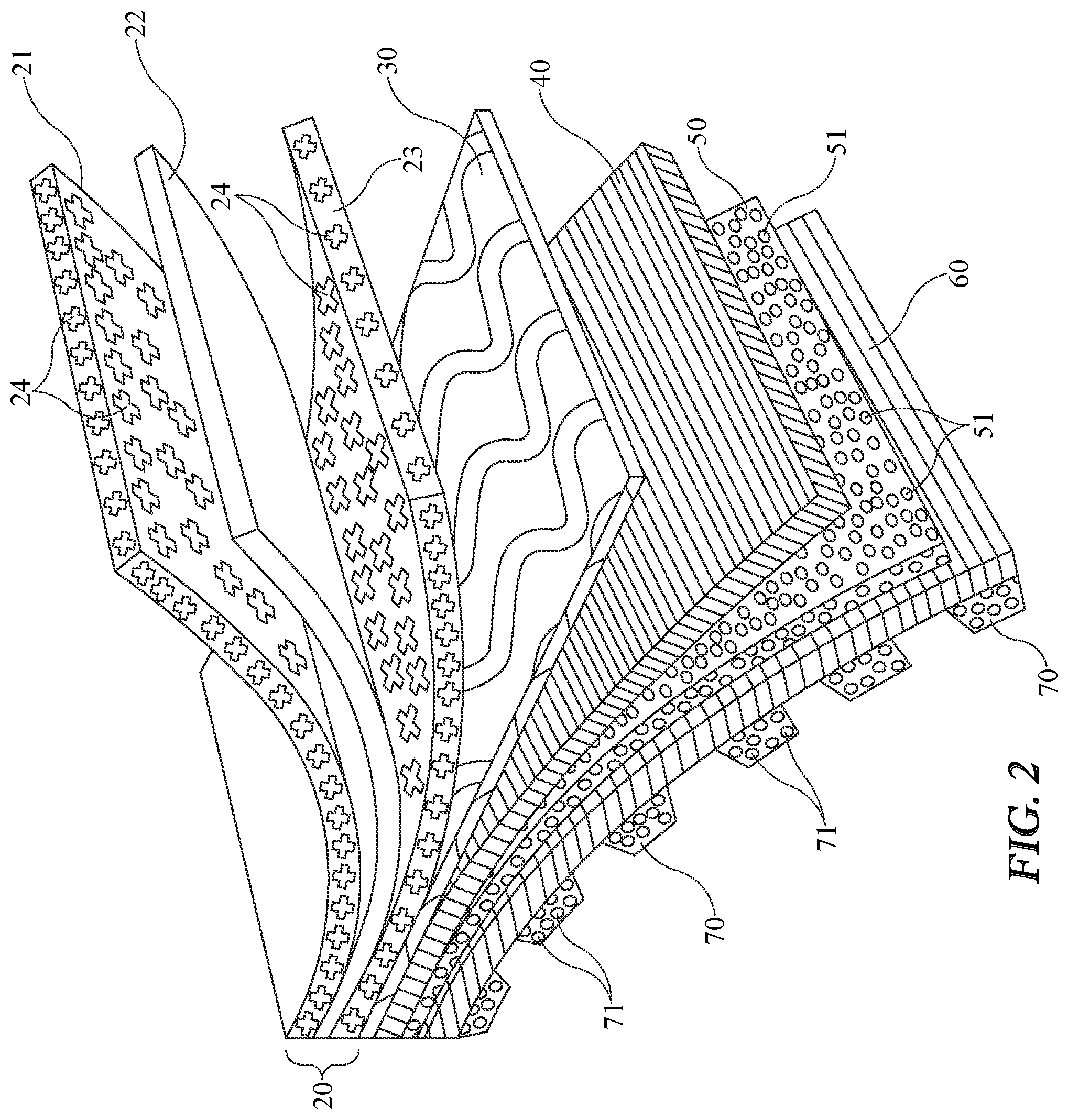 Patent US12350920 Figure 2 – Protective composite fabrics and methods of manufacture and use