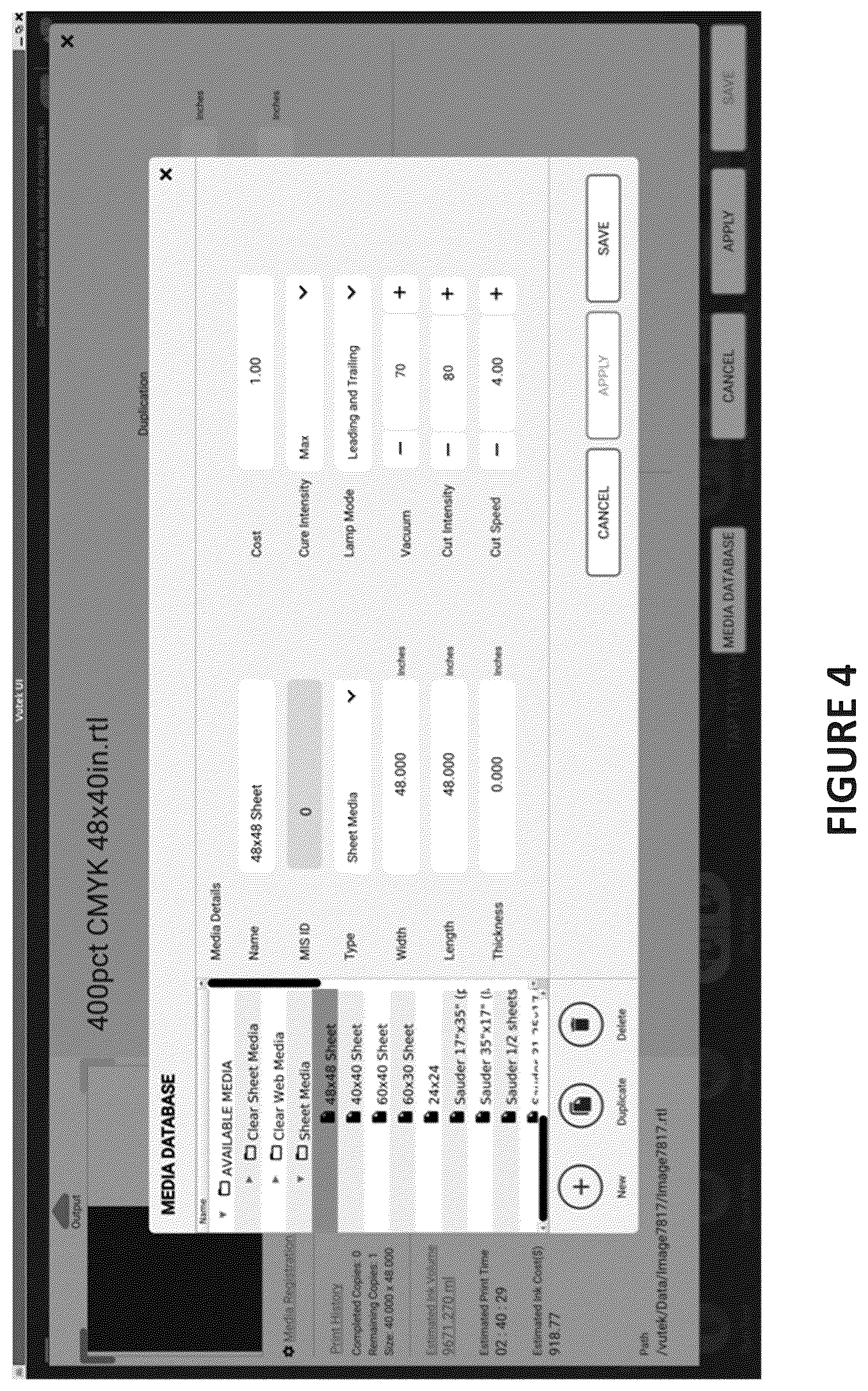 Patent US12350928 Figure 4 – Flatbed printer with integrated creasing and cutting